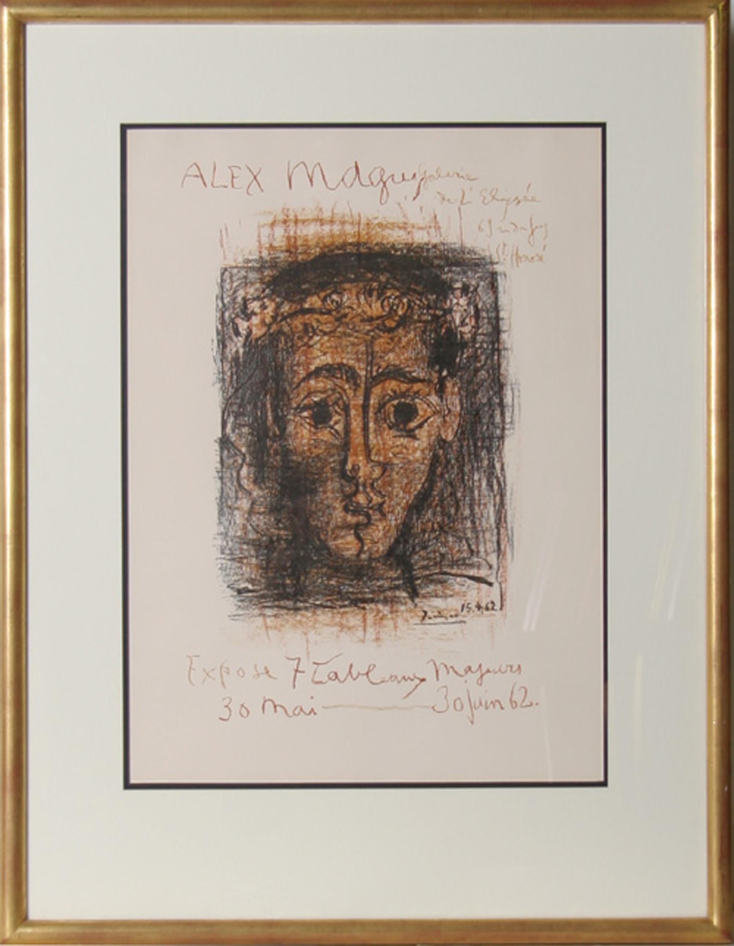 Pablo Picasso, Spanish (1881 - 1973) - 7 Tableau Majeurs. Year: 1962, Medium: Lithograph in Three Colors on Arches, Edition: 1000, Size: 25.5 x 19 in. (64.77 x 48.26 cm), Frame Size: 35.5 x 27.5 inches, Printer: Imprimerie Mourlot. Paris 1962.,