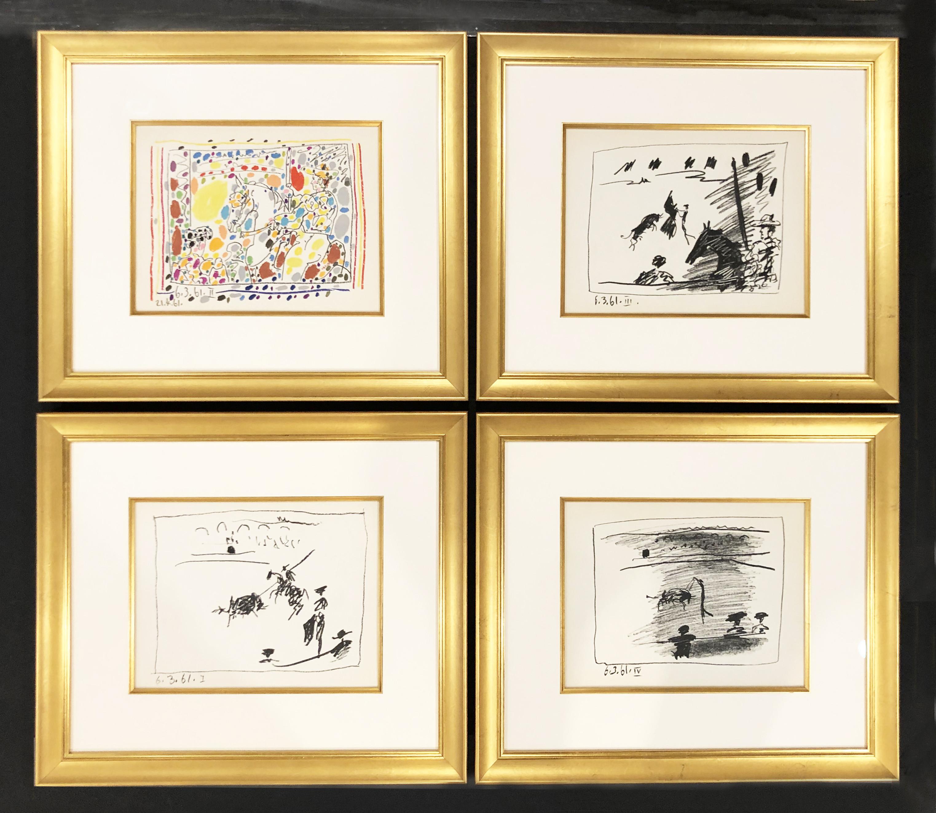 Pablo Picasso Landscape Print - A Los Toros Avec Picasso (Set of Four)