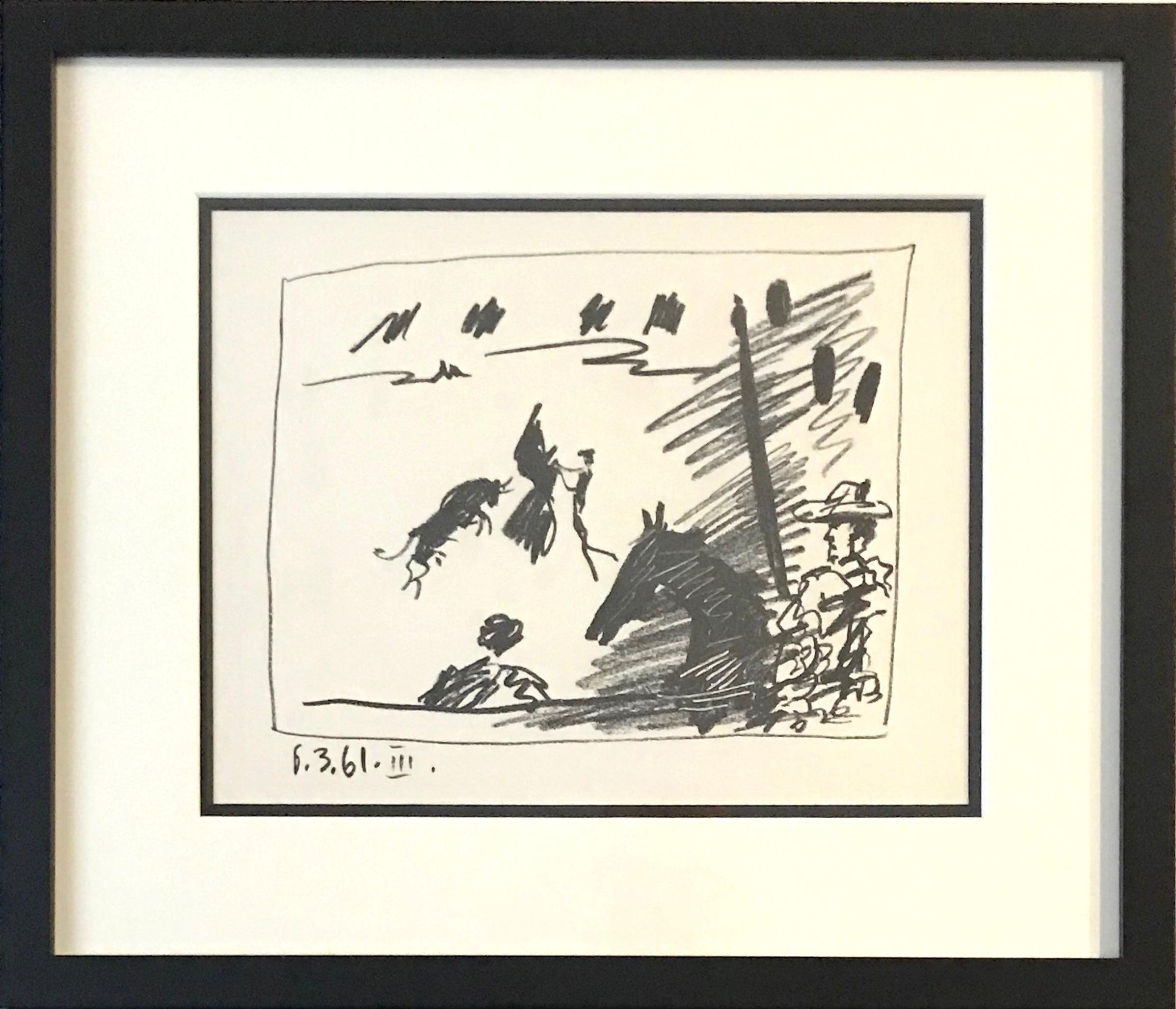 A Los Toros Avec Picasso (Set of Four in Black Frames) For Sale 5