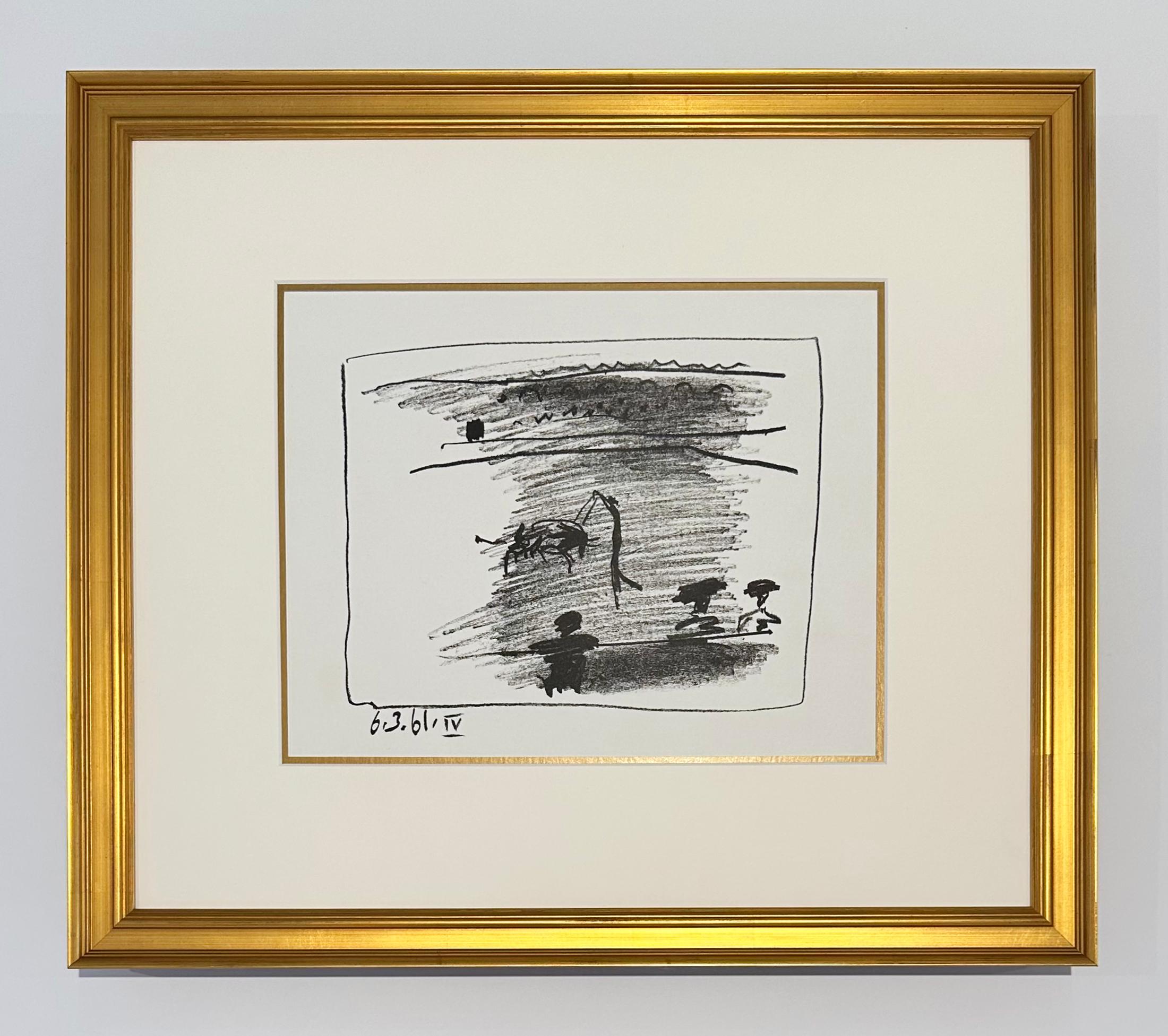 A Los Toros Avec Picasso (Set of Four in Gold Frames) 7