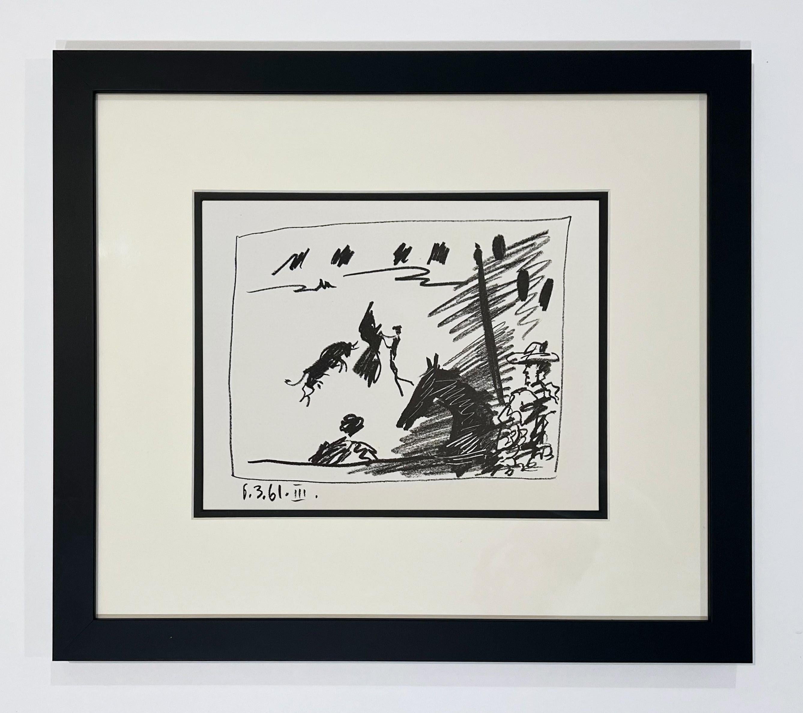 A Los Toros Avec Picasso (Conjunto de tres en marcos negros) en venta 2