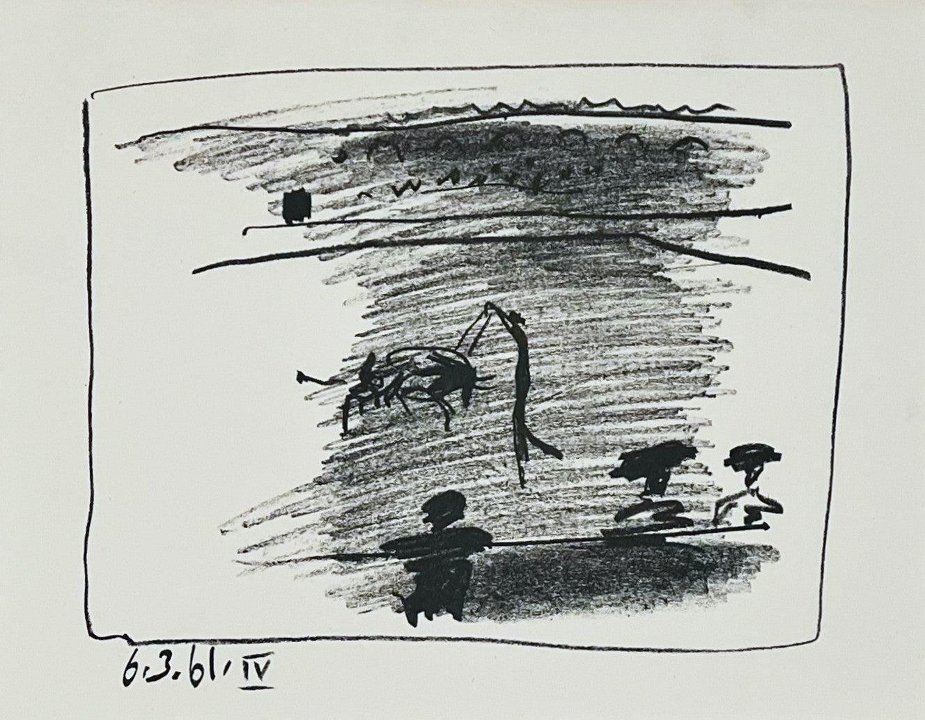 A Los Toros Avec Picasso (Set of Three in Gold Frames) 3