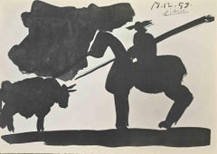 A Los Toros - Druck nach Pablo Picasso - Mitte des 20. Jahrhunderts