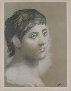 Picasso Tete de Jeune Homme, 1948-Pochoir Vintage