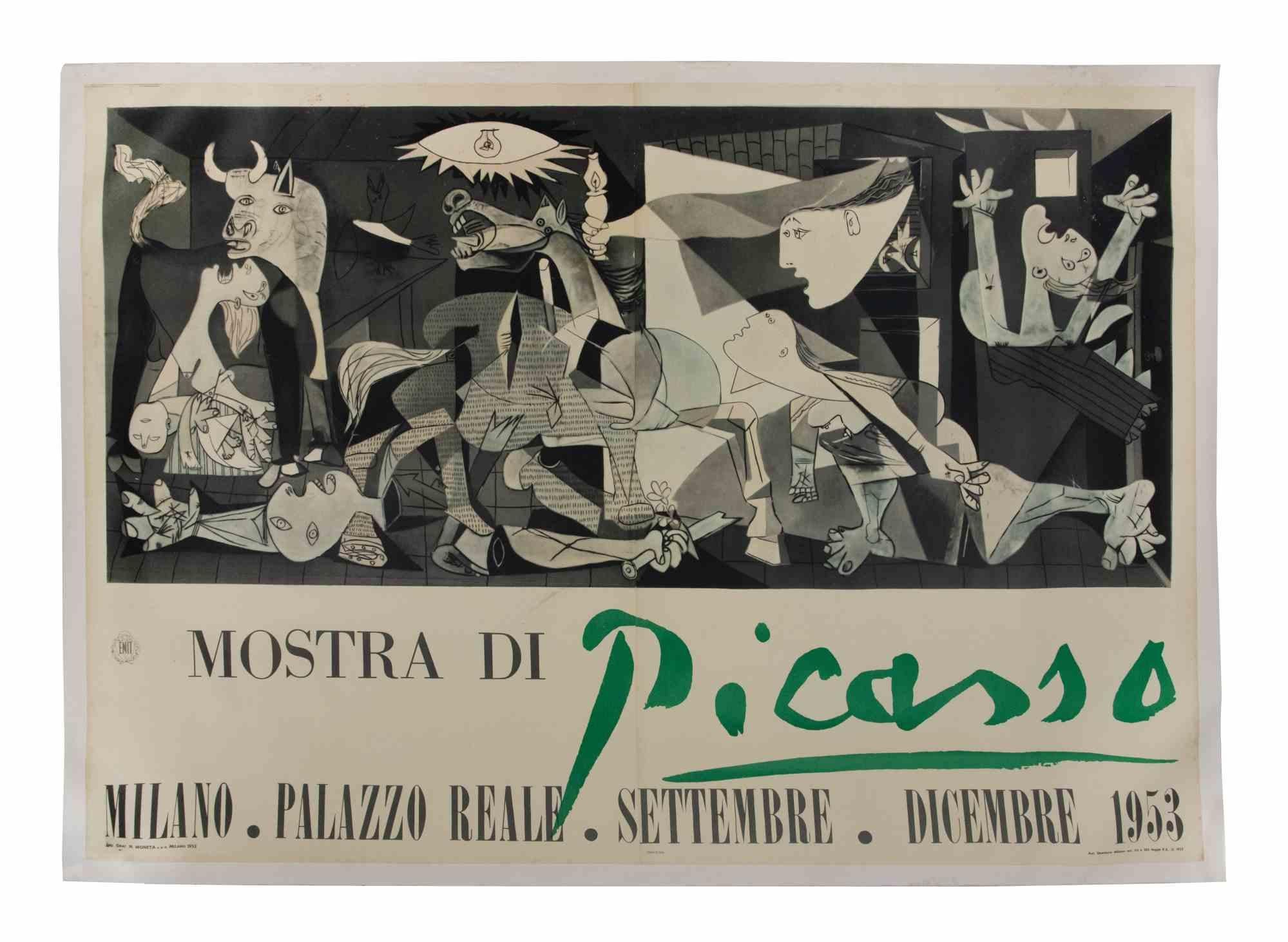 Affiche d'après l'exposition de Picasso, « Stra di Picasso, » représentant Guernica - 1953 - Print de Pablo Picasso