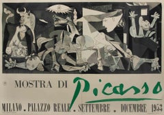 Después del cartel de la exposición de Picasso, "Mostra di Picasso", que representa el Guernica - 1953