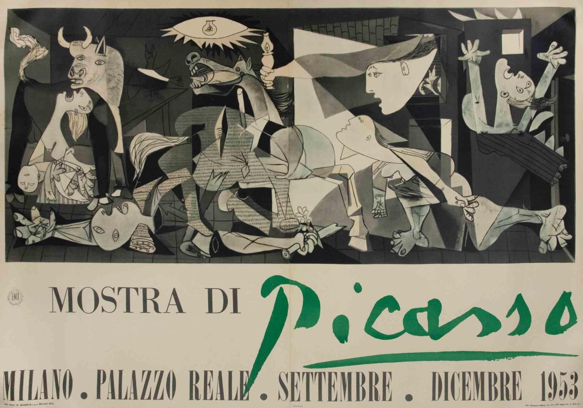 Poster della mostra di Picasso, "Mostra di Picasso", raffigurante Guernica - 1953