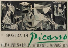 Nach Picasso-Ausstellungsplakat, "Mostra di Picasso", das Guernica darstellt - 1953