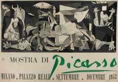 After Picasso Exhibition Poster, "Mostra di Picasso, " depicting Guernica - 1953