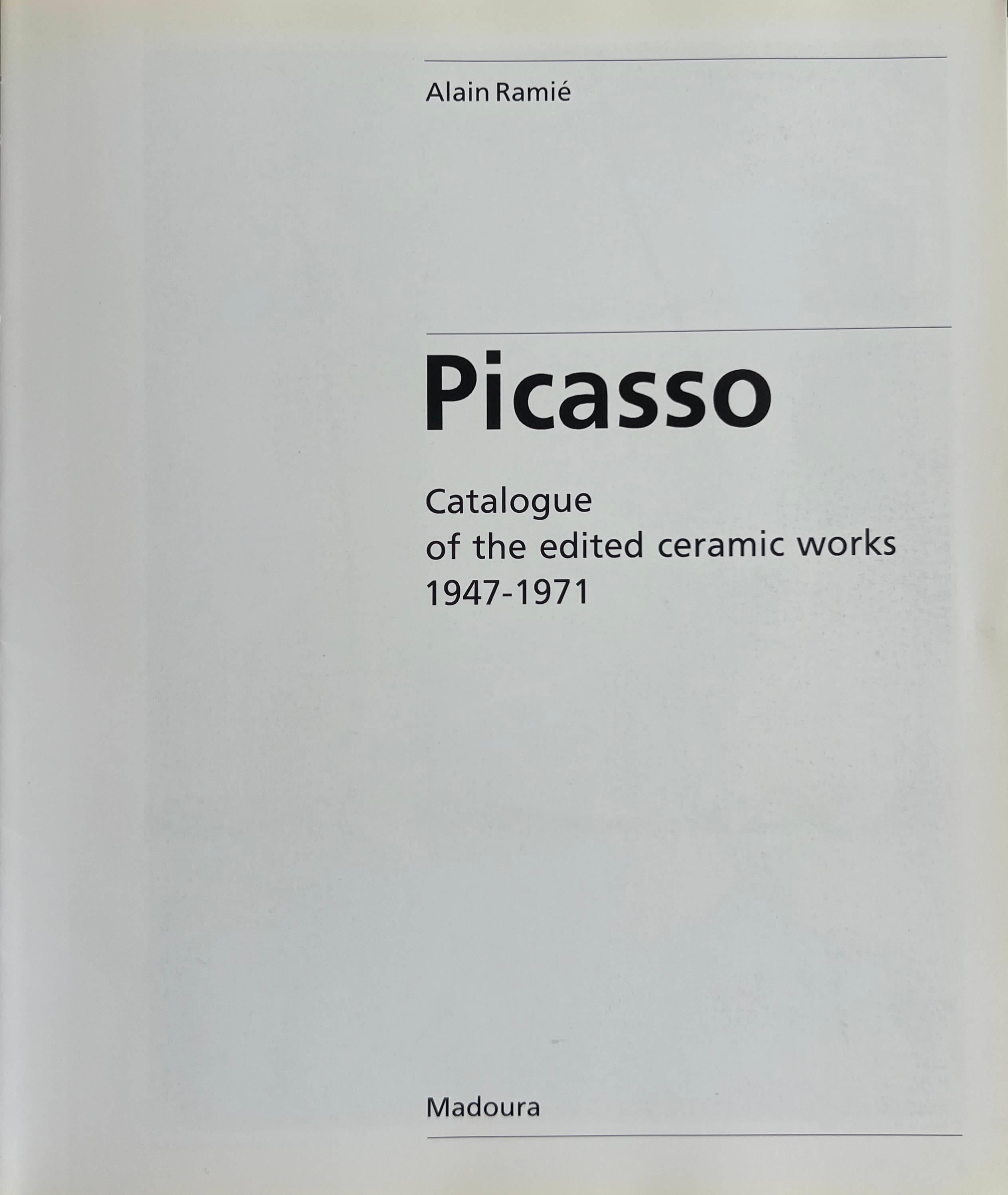 Alain Ramié, Pablo Picasso, Catalogue des oeuvres céramiques éditées, 1947-1971 en vente 2