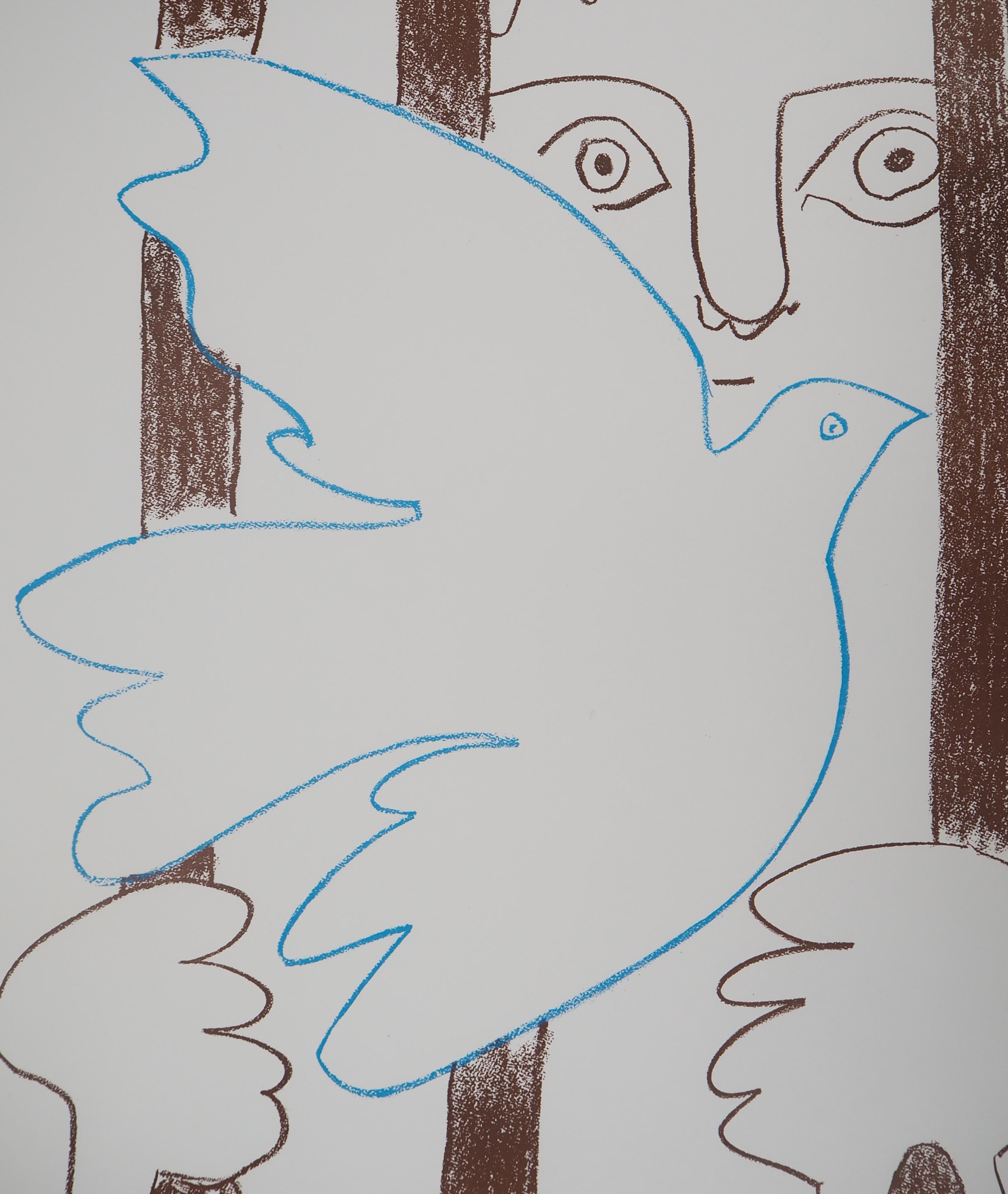 Amnistia (Colombe et liberté) - Lithographie 1957 (Czwiklitzer n°152) - Gris Figurative Print par Pablo Picasso