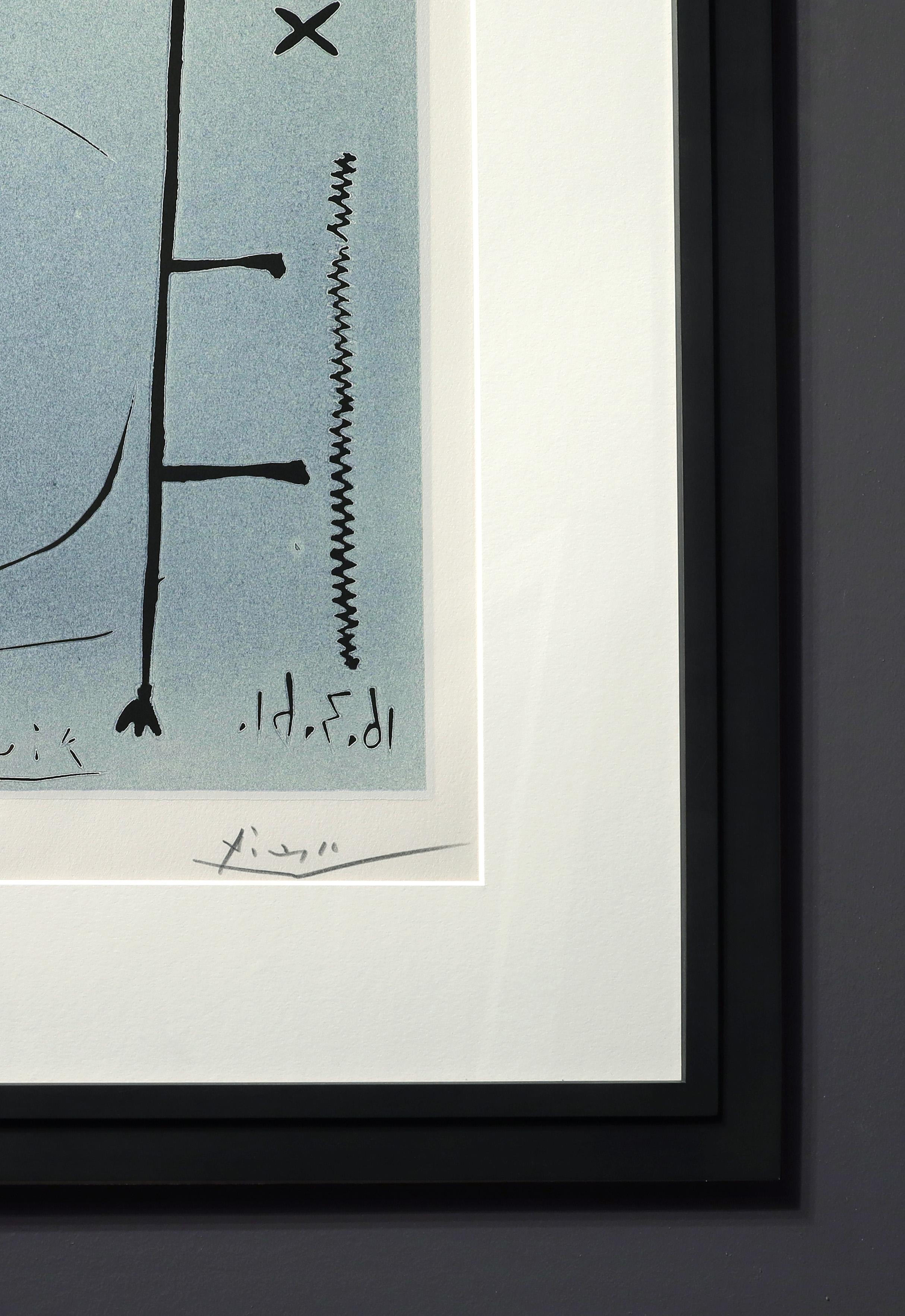 Stampa linoleografica d'archivio di Picasso, 'B1296 Madoura', 1961 - Print Astratto di Pablo Picasso