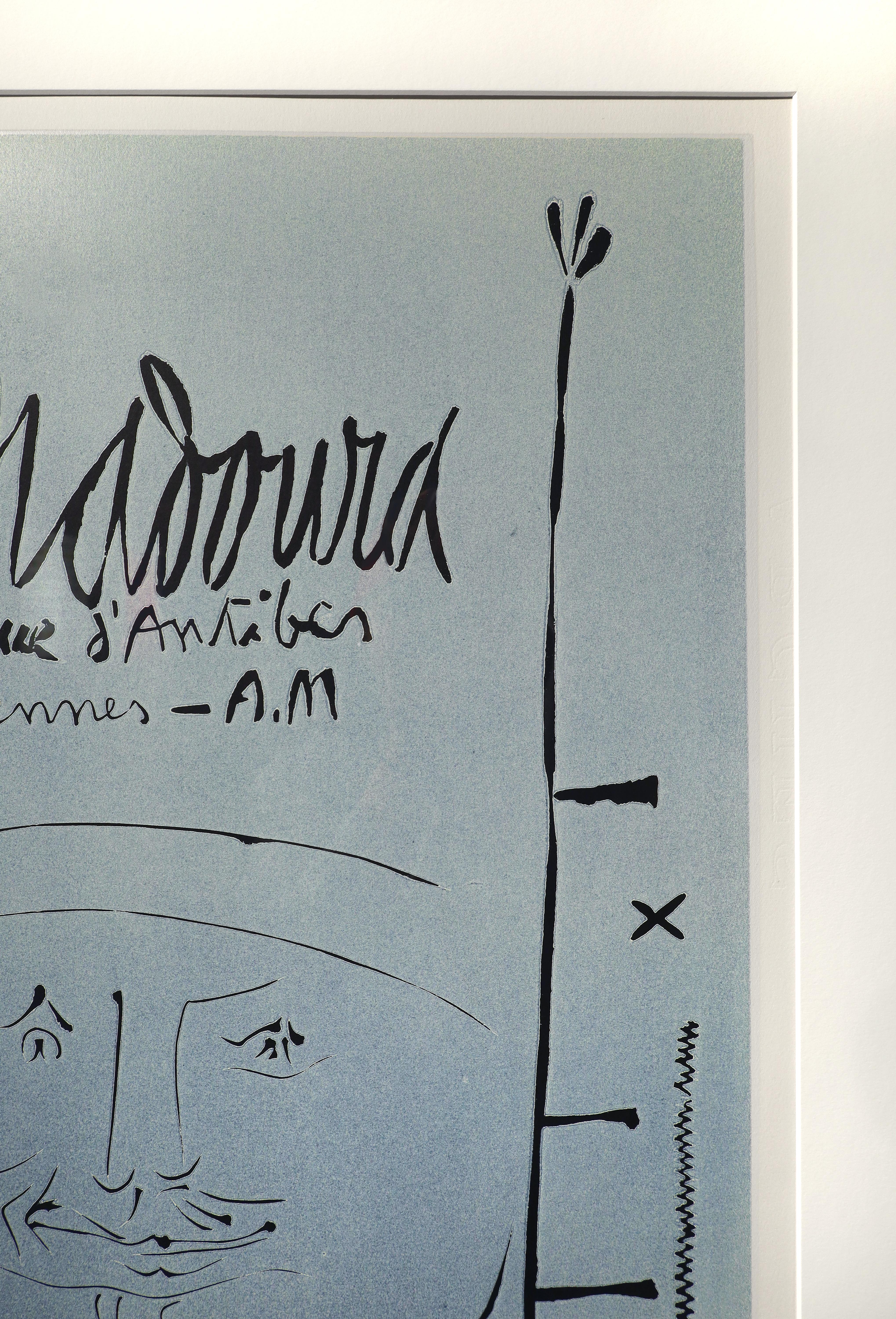 Stampa linoleografica d'archivio di Picasso, 'B1296 Madoura', 1961 - Abstract Print Grigio di Pablo Picasso