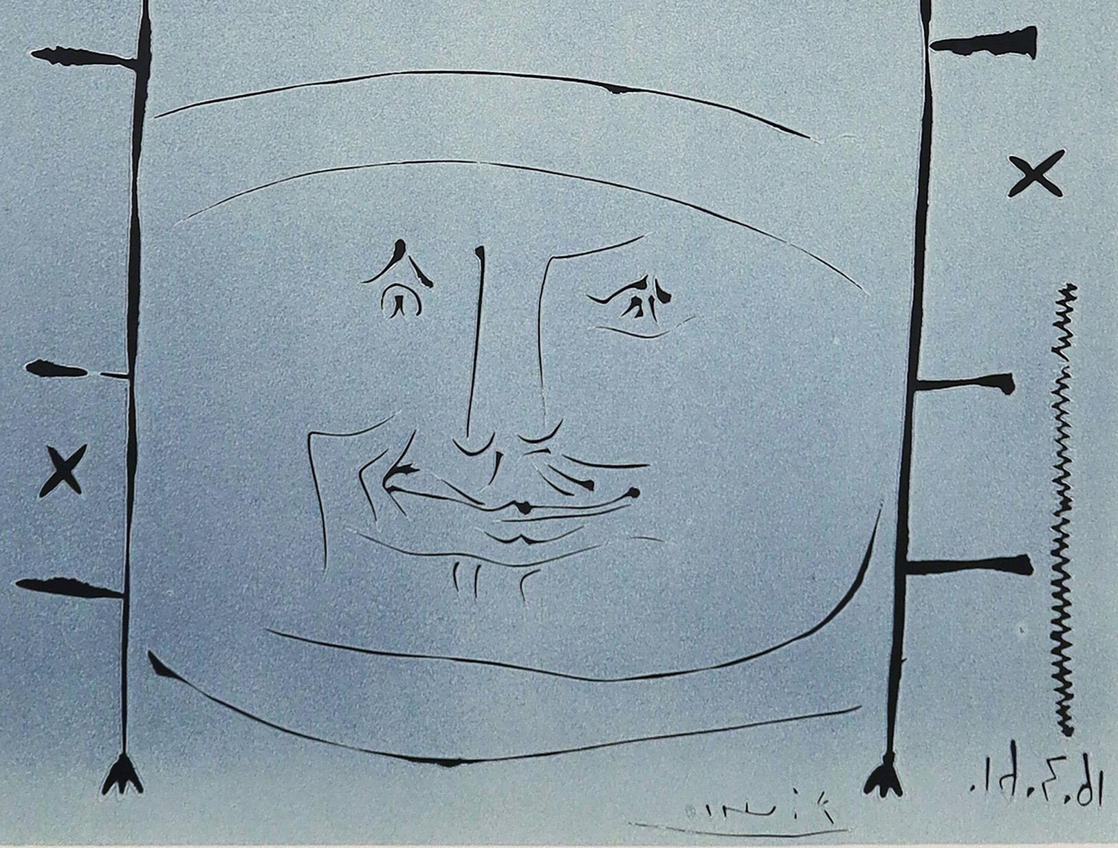 Stampa linoleografica d'archivio di Picasso, 'B1296 Madoura', 1961 in vendita 2