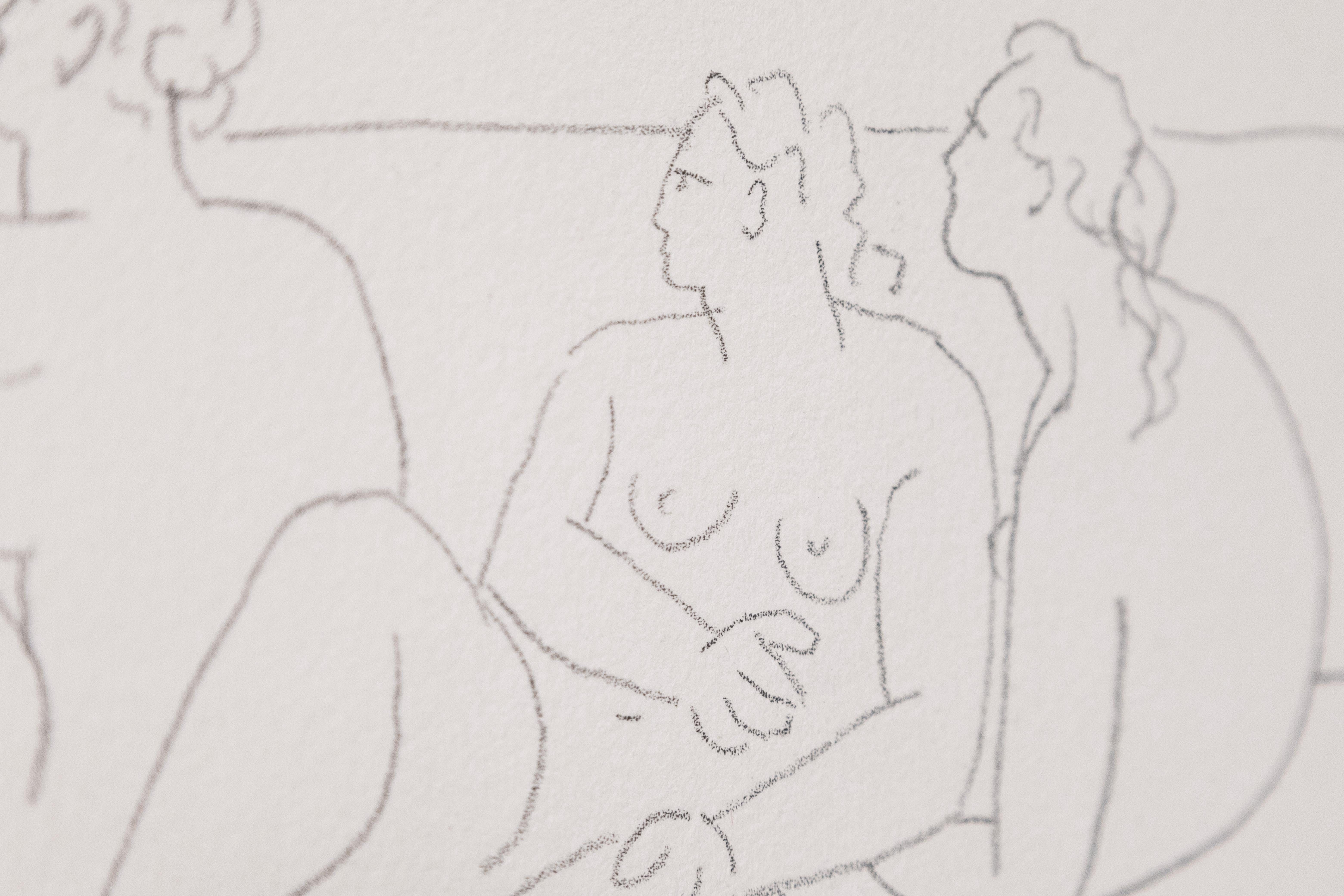 Sur la plage II (trois nus), 1921 - Cubist Print by Pablo Picasso