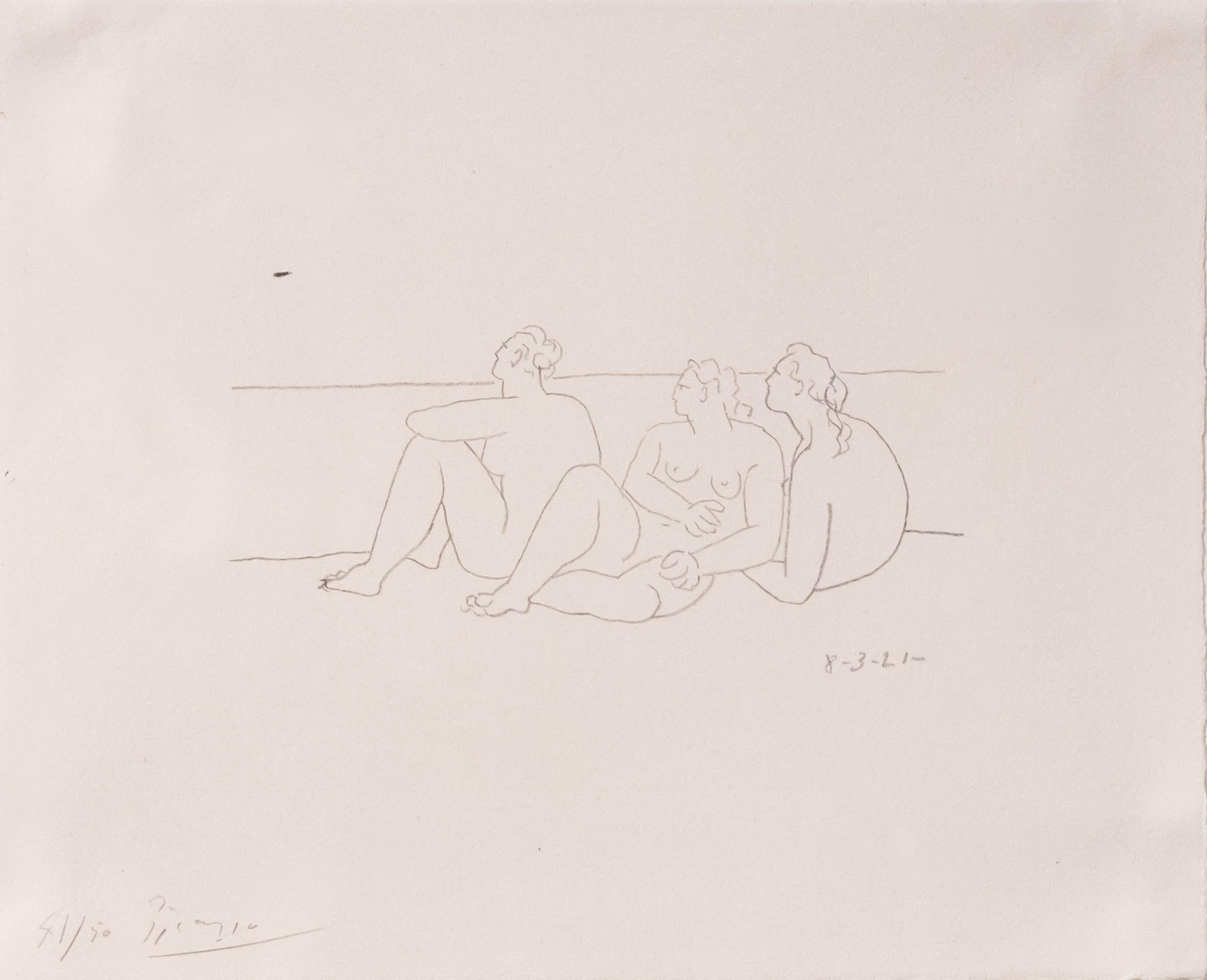 Sur la plage II (trois nus), 1921 For Sale 2