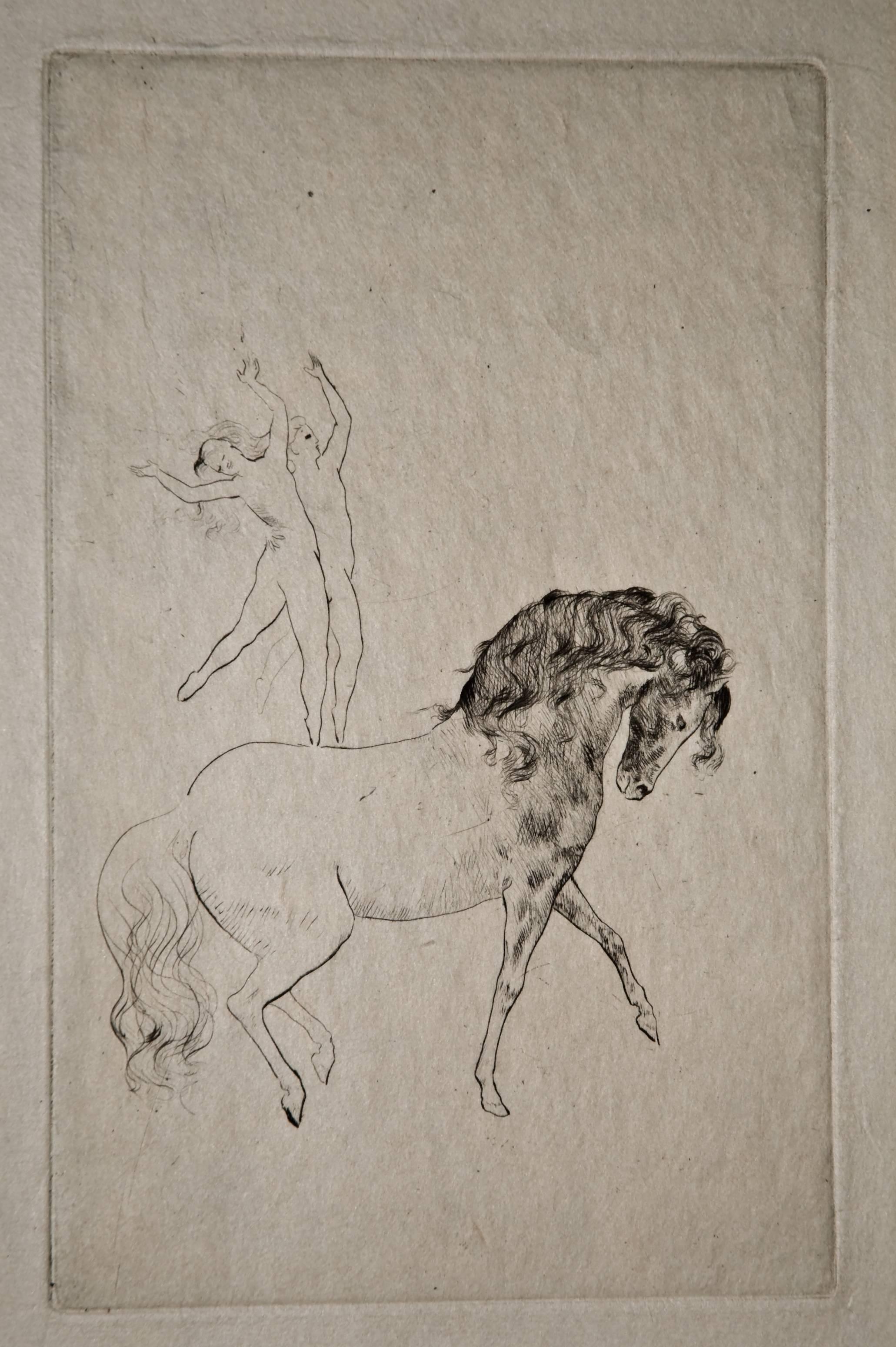pointe sèche à la pointe sèche 
Une des 27 ou 29 impressions imprimées sur papier japonais 
Inscrit «7678 G11 Au Cirque » au crayon:: au fond au recto 
Inscrit « 20 x 16 » au crayon:: au verso 
Imprimé par Fort:: Paris:: 1913 
Publié par Vollard::