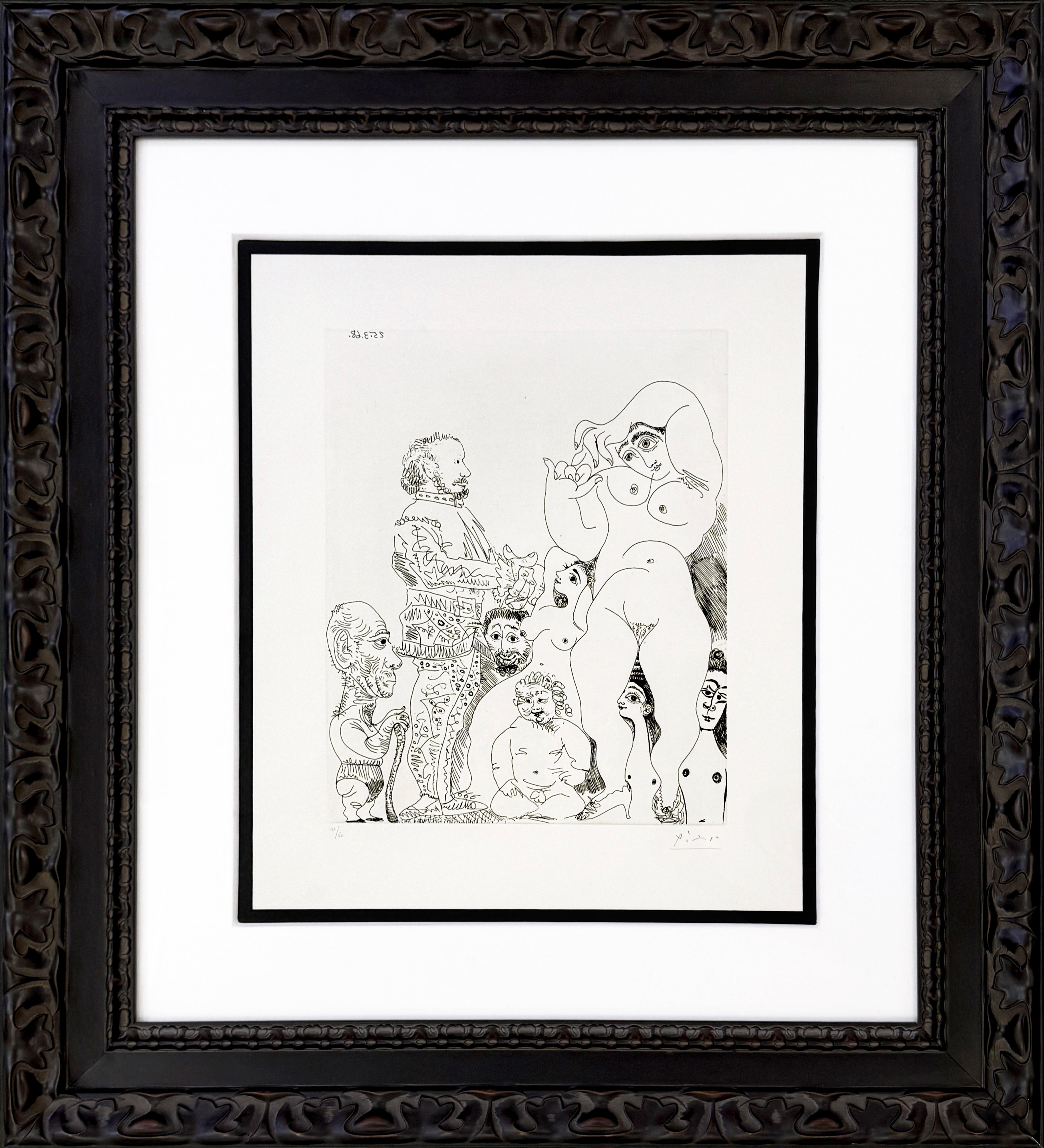 Pablo Picasso Nude Print - Autoportrait a la Canne, Avec Comedien, Amour Replet et Femmes (Bl. 1488)