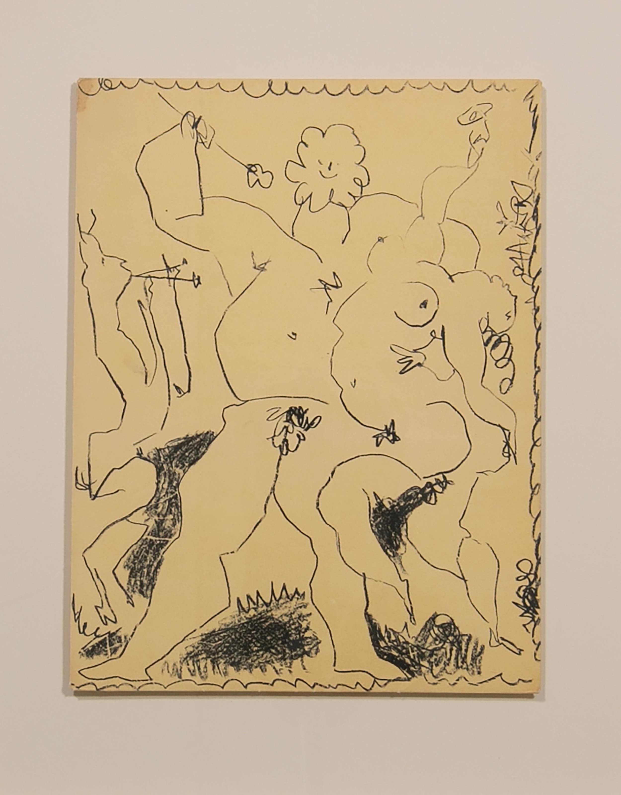 Pablo Picasso Nude Print - Bacchanale: Cover of Tome III of Picasso Lithographs (right side)