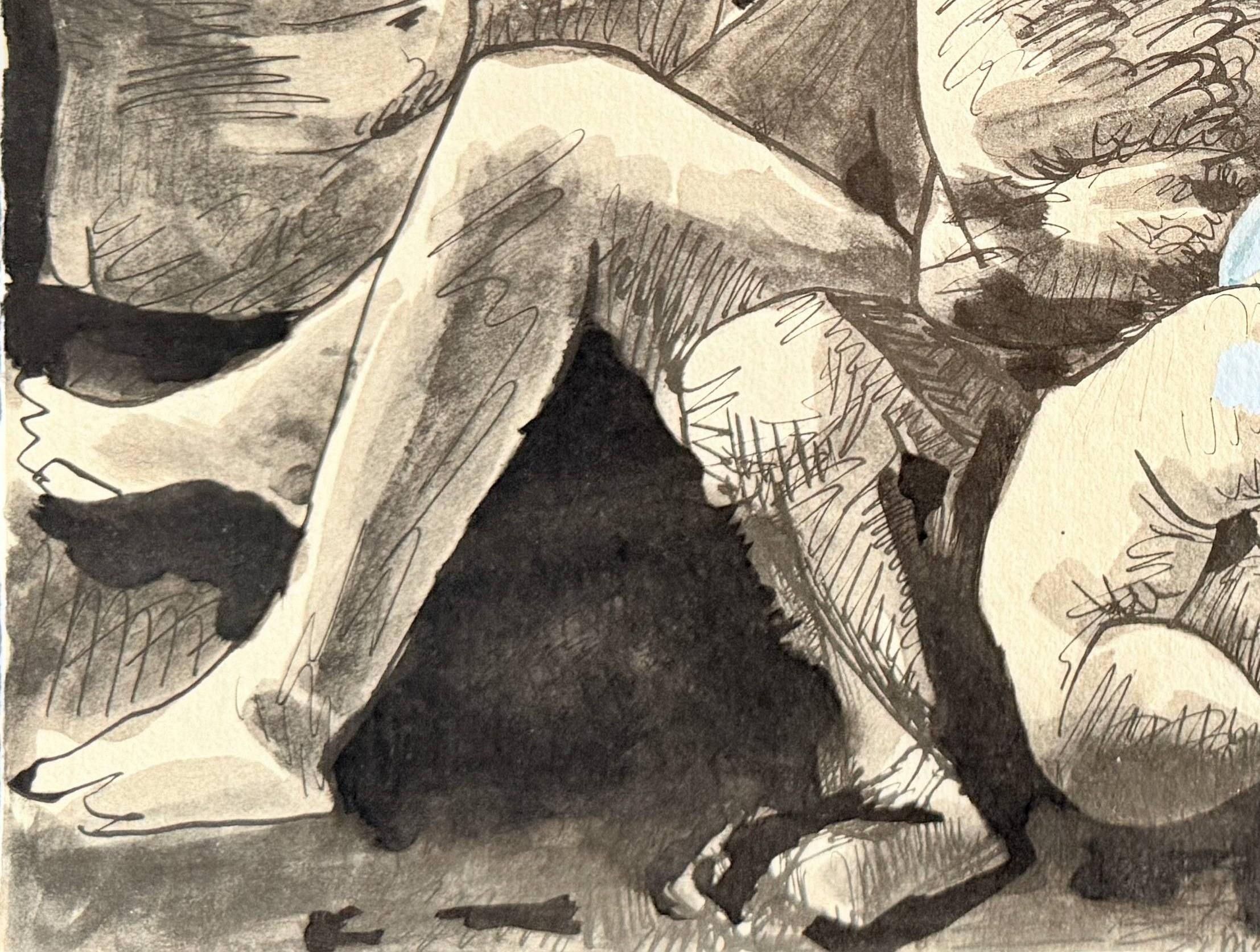 Bacchanale - Gray Print by Pablo Picasso