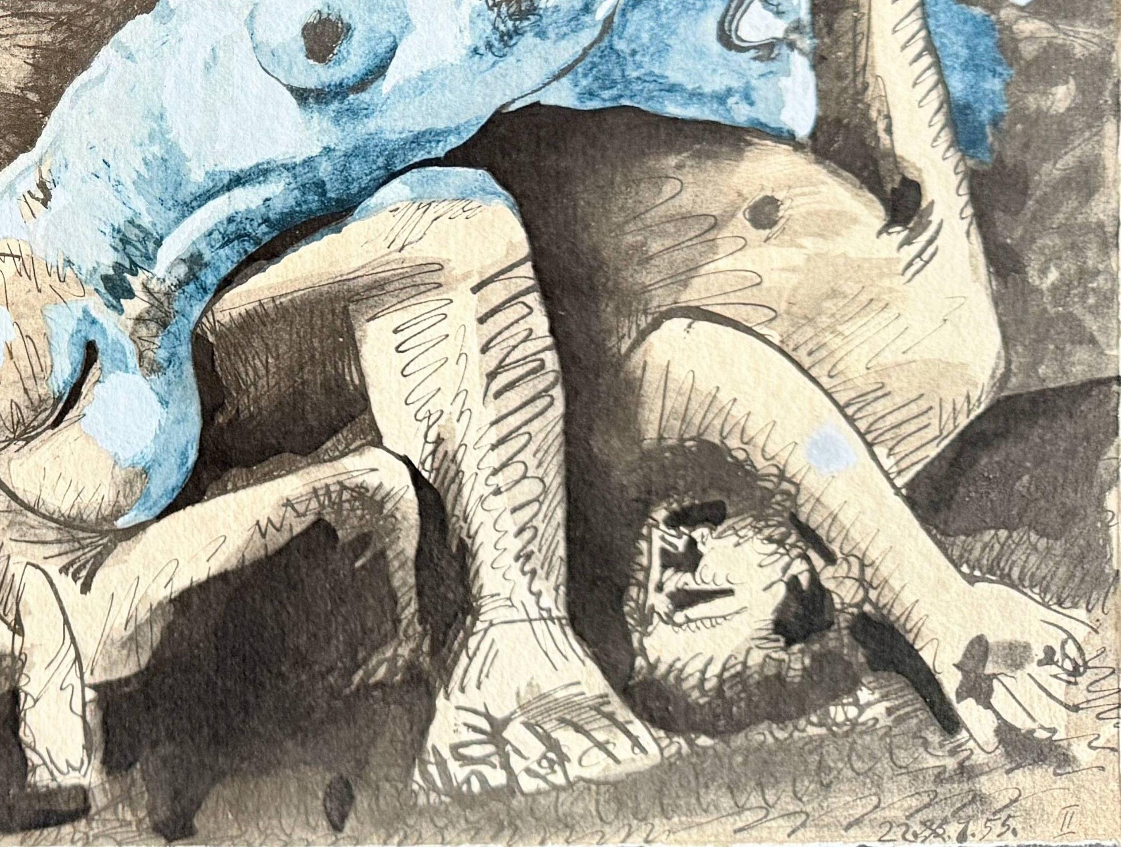 Pablo Picasso (1881-1973) - Bacchanale

Lithograph from 1967.

The edition of 83/500 on Auvergne Richard de Bas paper.

With two watermarks - one of the paper, second of the publisher.

The work is retouched by hand in gouache.

Dimensions of work: