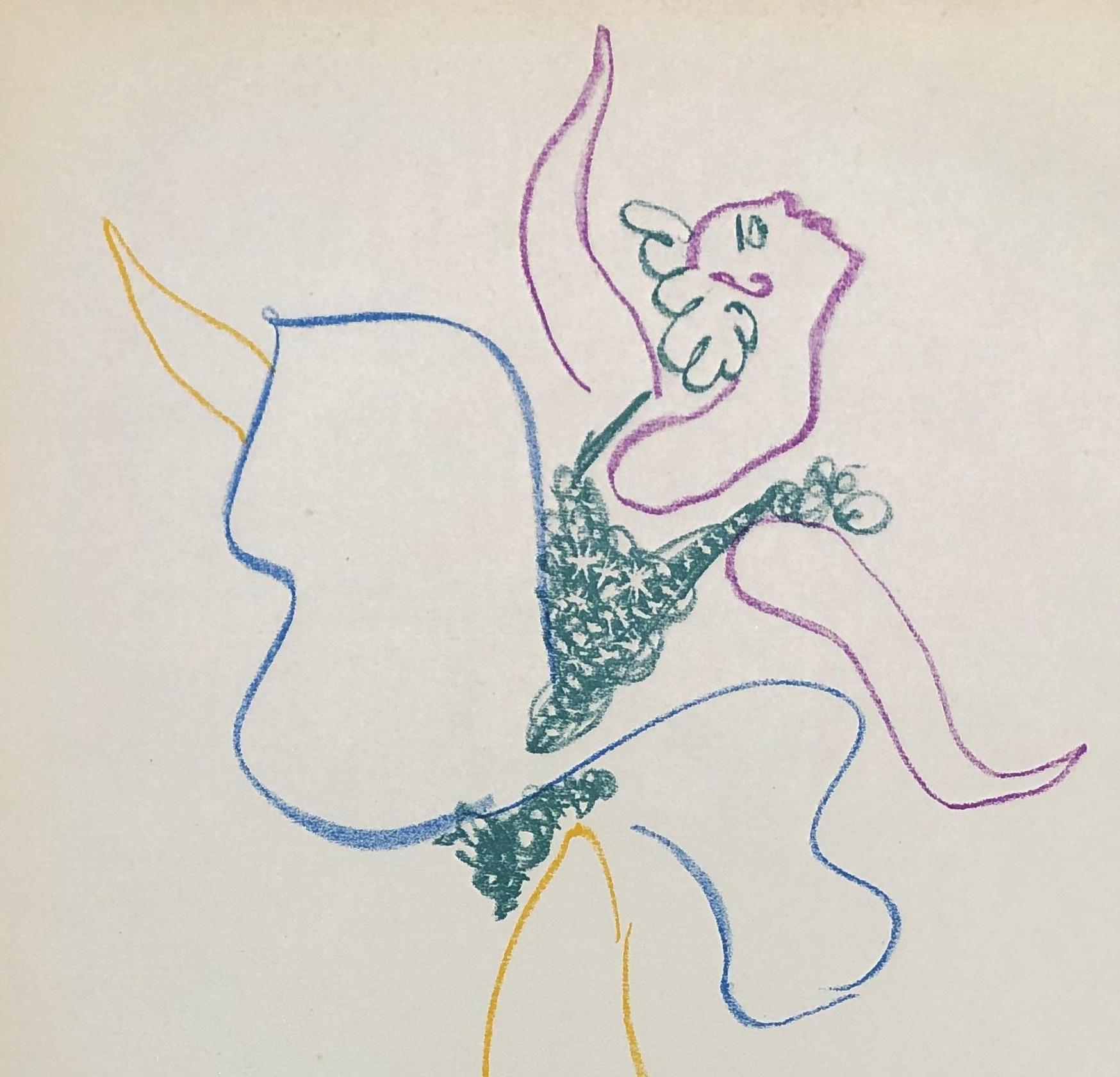 Pablo PICASSO
Ballet : The Dancer, 1954

Original lithograph
Printed signature in the plate
Unnumbered
On light vellum 31 x 22 cm (c. 12,2 x 8,7 in)

REFERENCES : 
- Catalog raisonne Bloch #767 
- Catalog raisonne Mourlot #259

Very good