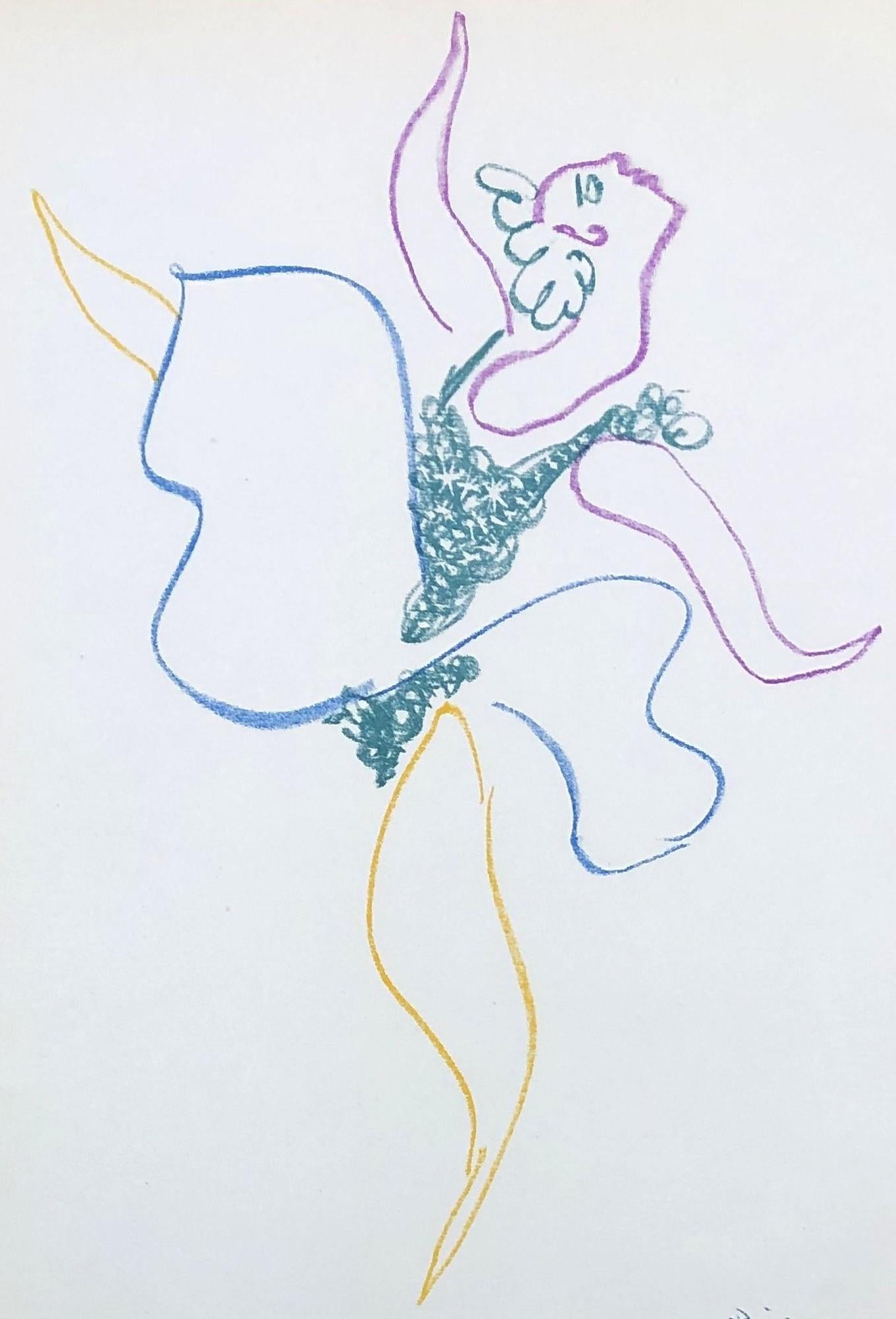 Ballet : The Dancer - Original Lithograph - Printed Signature #Ref. Bloch #767 - White Figurative Print by Pablo Picasso