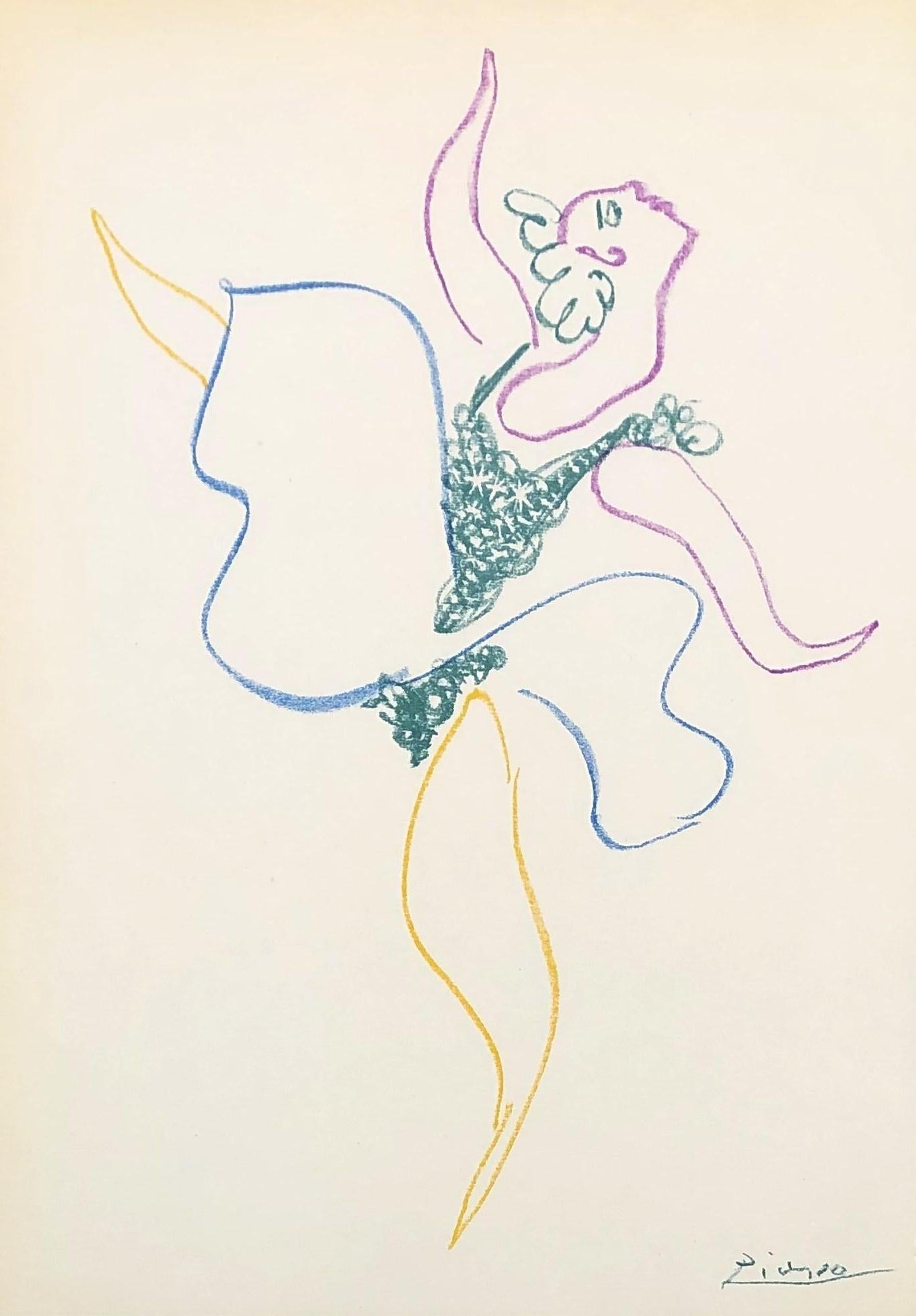 Figurative Print di Pablo Picasso - Balletto: La ballerina - Litografia originale - Firma stampata - Rif. Bloch #767