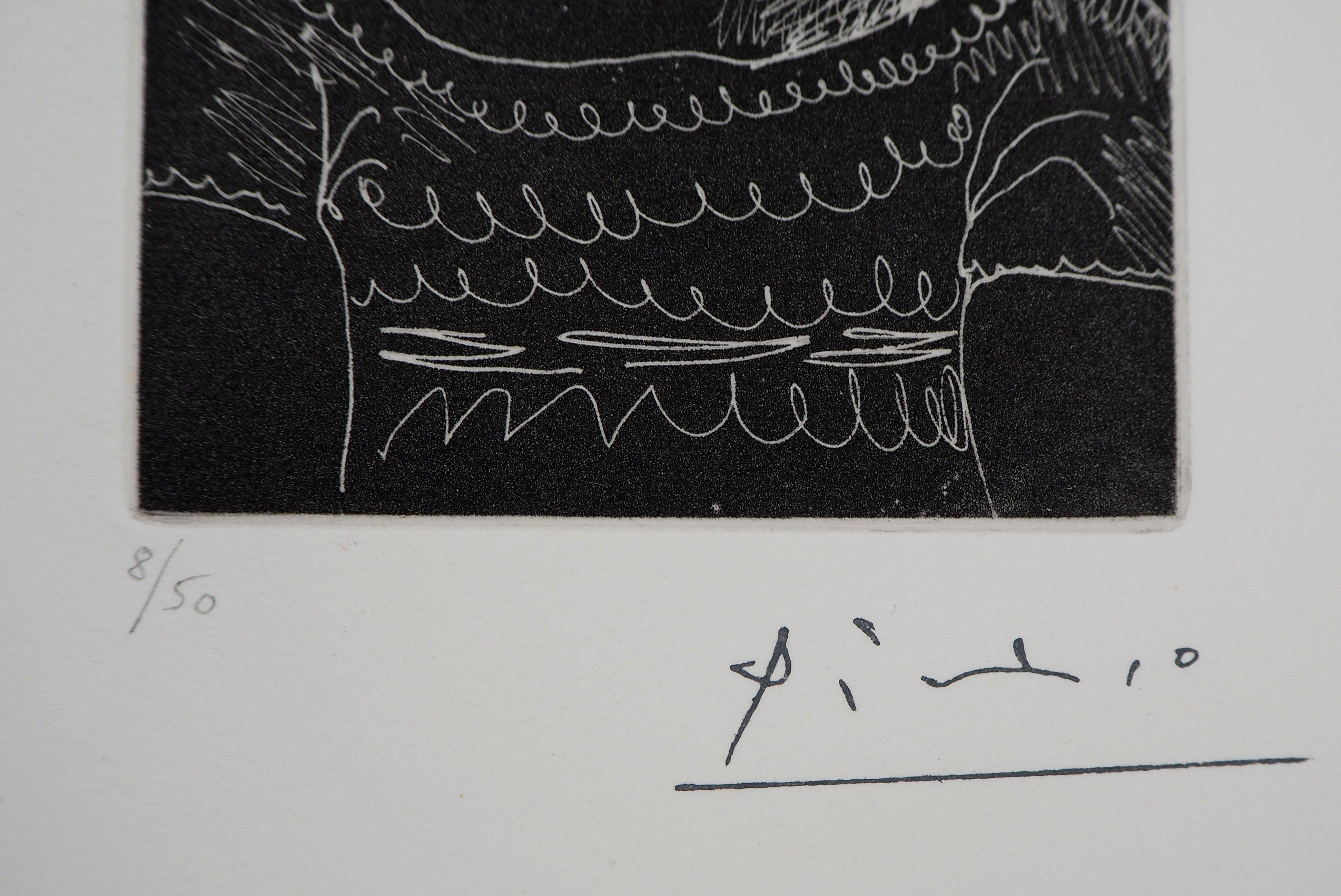Bearded Man - Original etching with stamp signature (Bloch #1877) - Print by Pablo Picasso