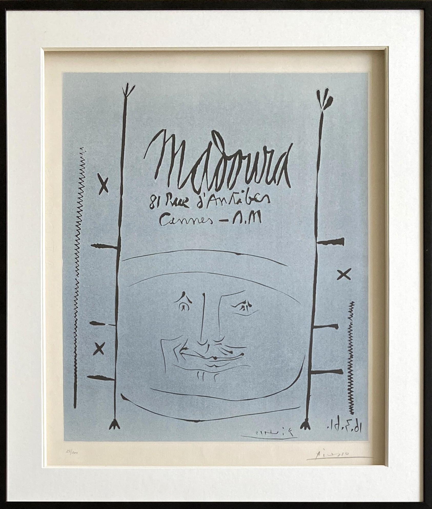 Pablo Picasso Portrait Print - Madoura, 81, Rue d'An - Original Linocut Handsigned and Ltd /100 - (Bloch #1296)