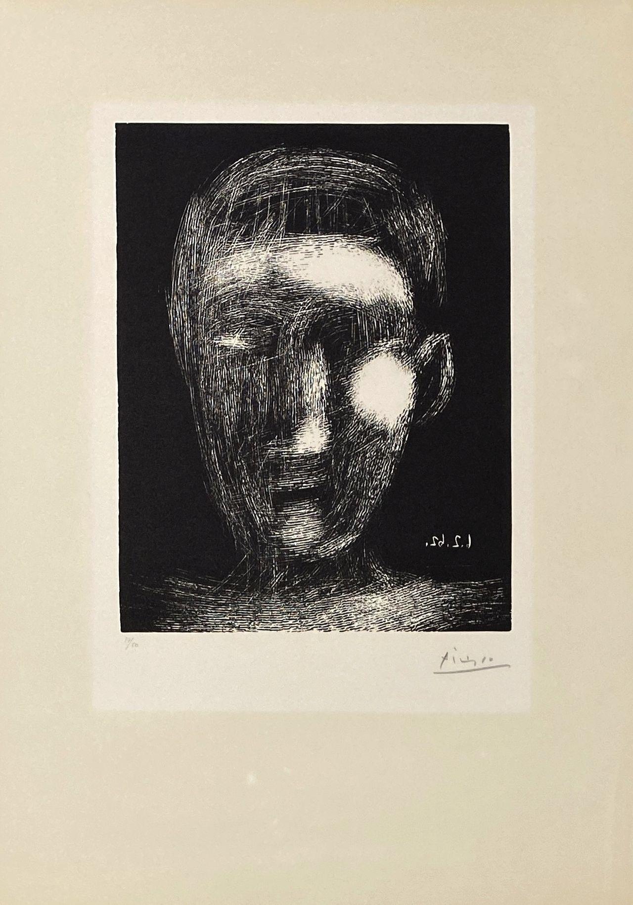 Pablo Picasso Figurative Print - Boy's Head - Original Etching Handsigned - 50 copies