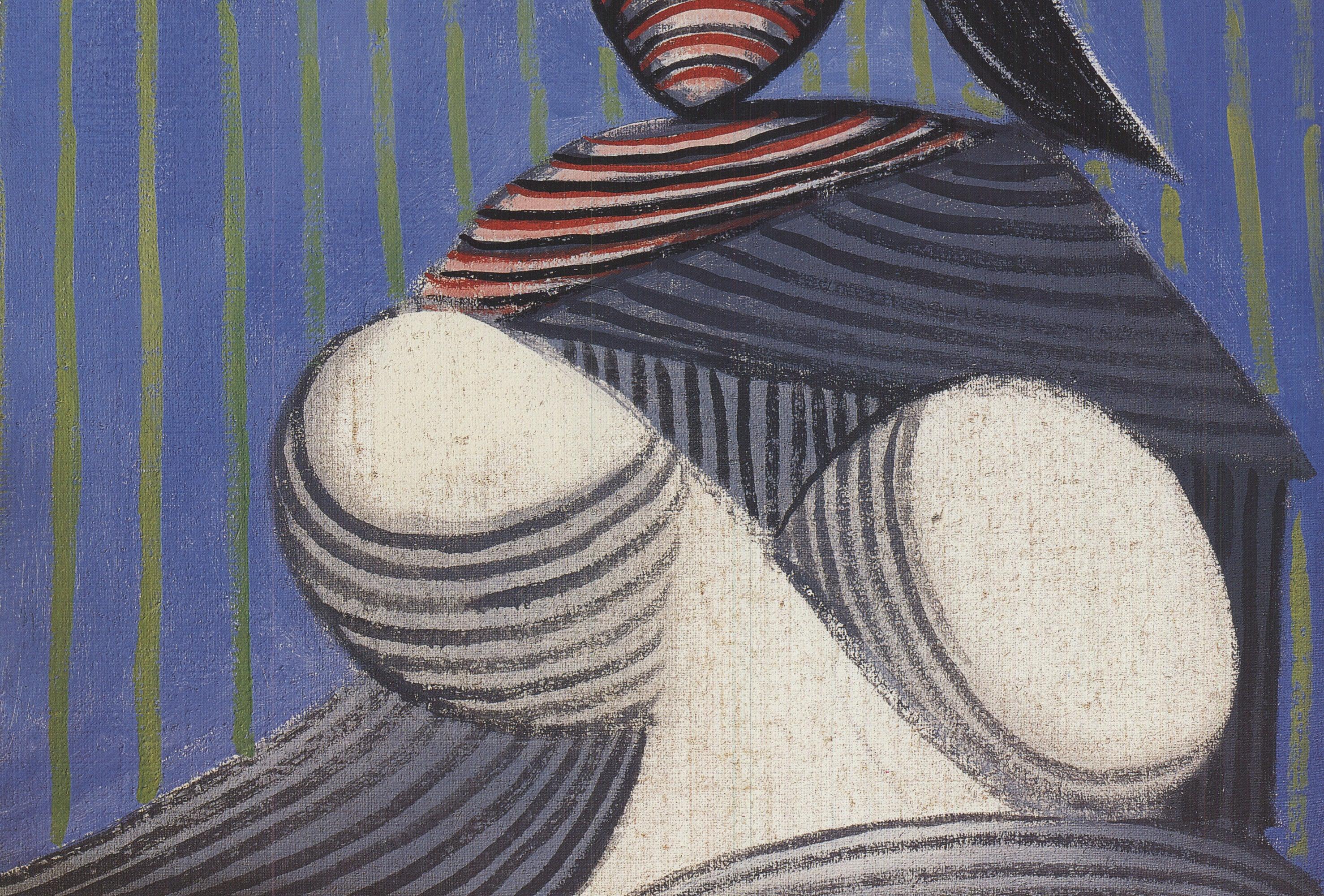 Bust einer Frau mit gestreiftem Hut – Print von Pablo Picasso