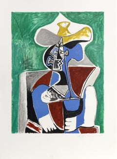 Buste au Chapeau Jaune et Gris