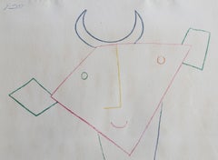 Buste de Faune, pochoir moderne d'après Pablo Picasso