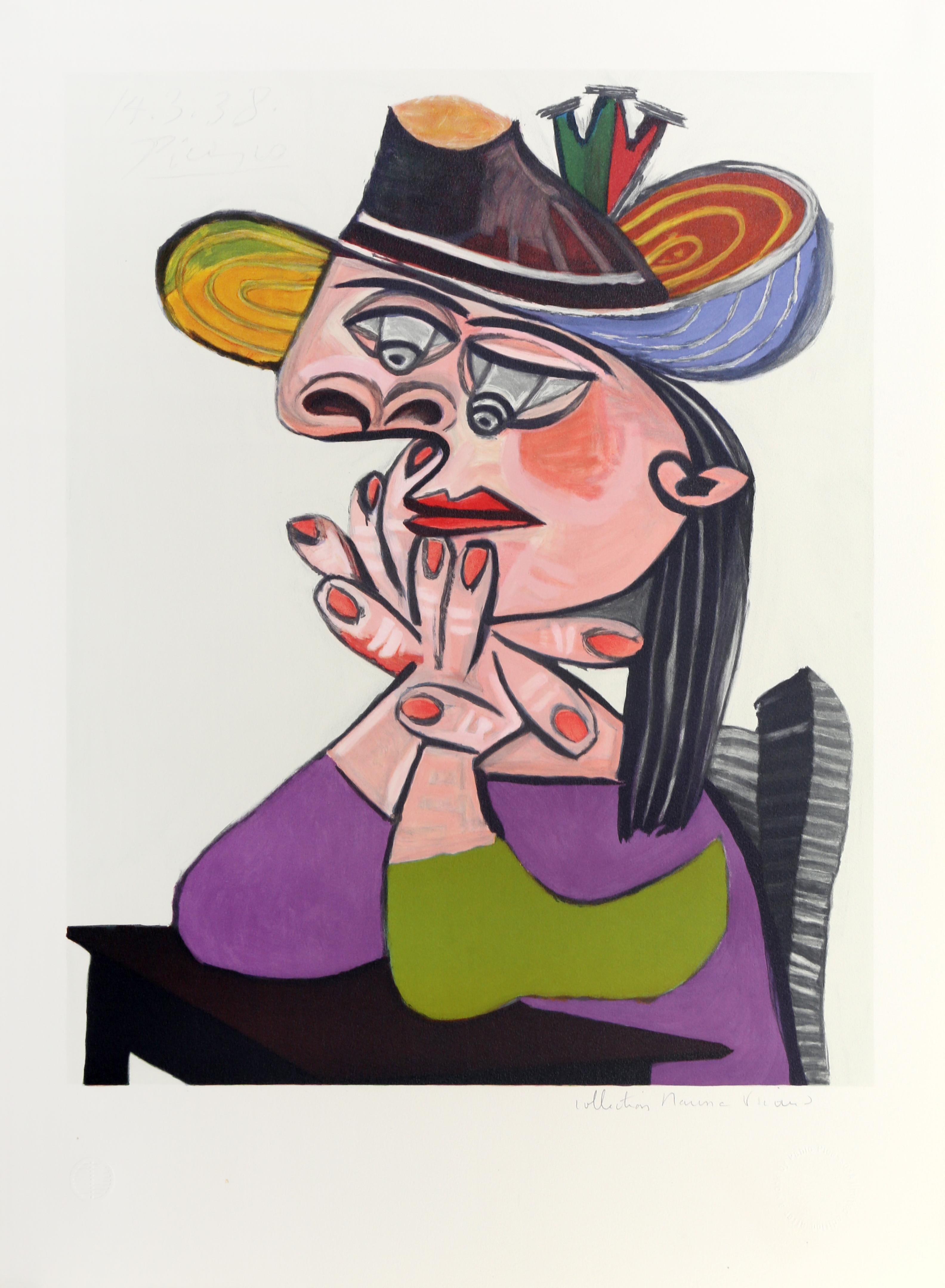 Pablo Picasso Figurative Print - Buste de Femme Assise - Les Mains Sous le Menton