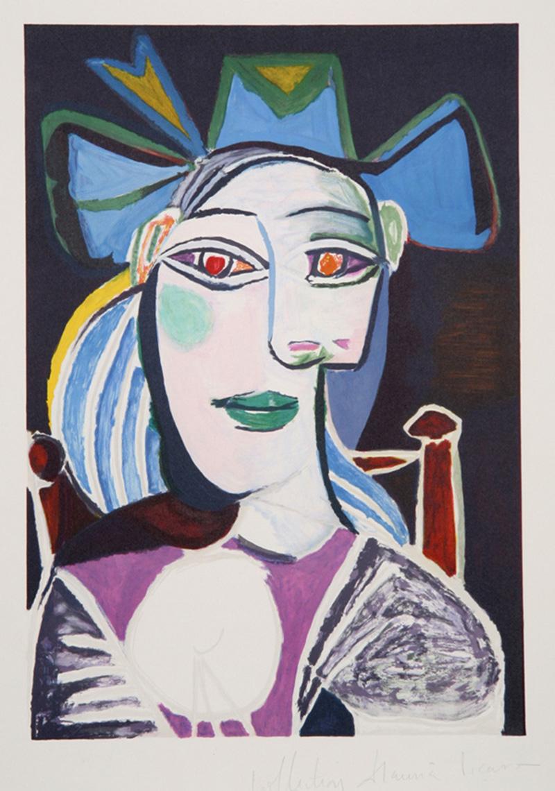 Pablo Picasso Abstract Print - Buste de Femme au Chapeau Bleu