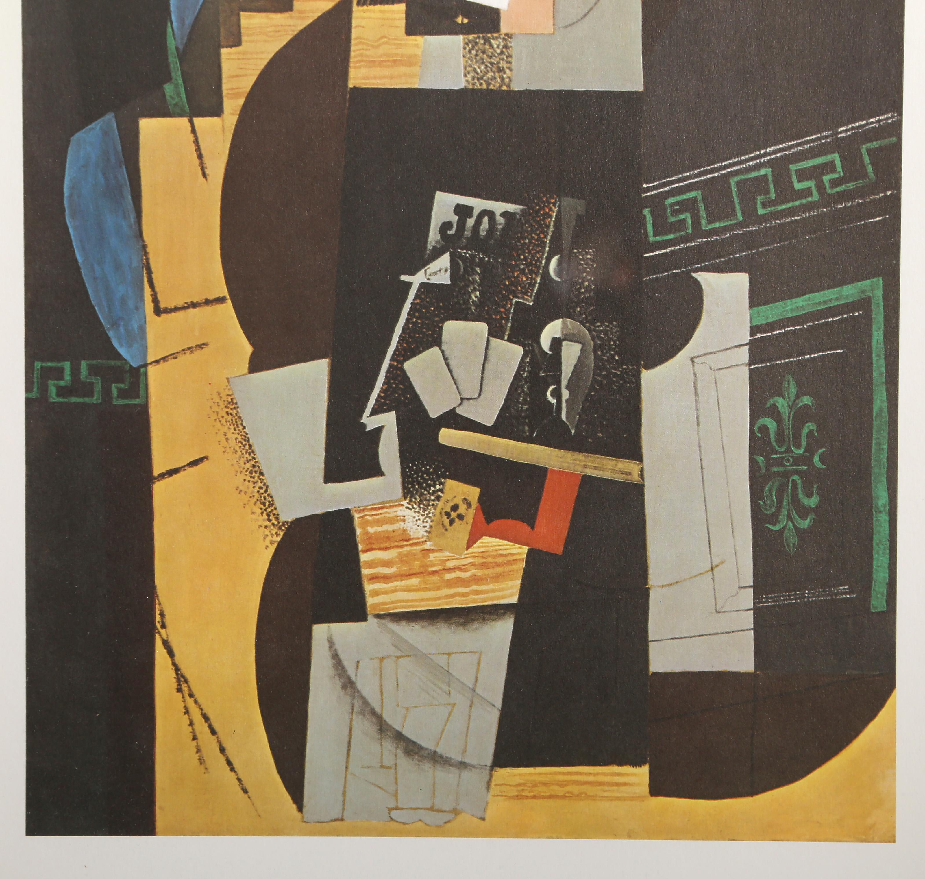 Jugador de cartas, litografía offset cubista (after) Pablo Picasso en venta 2