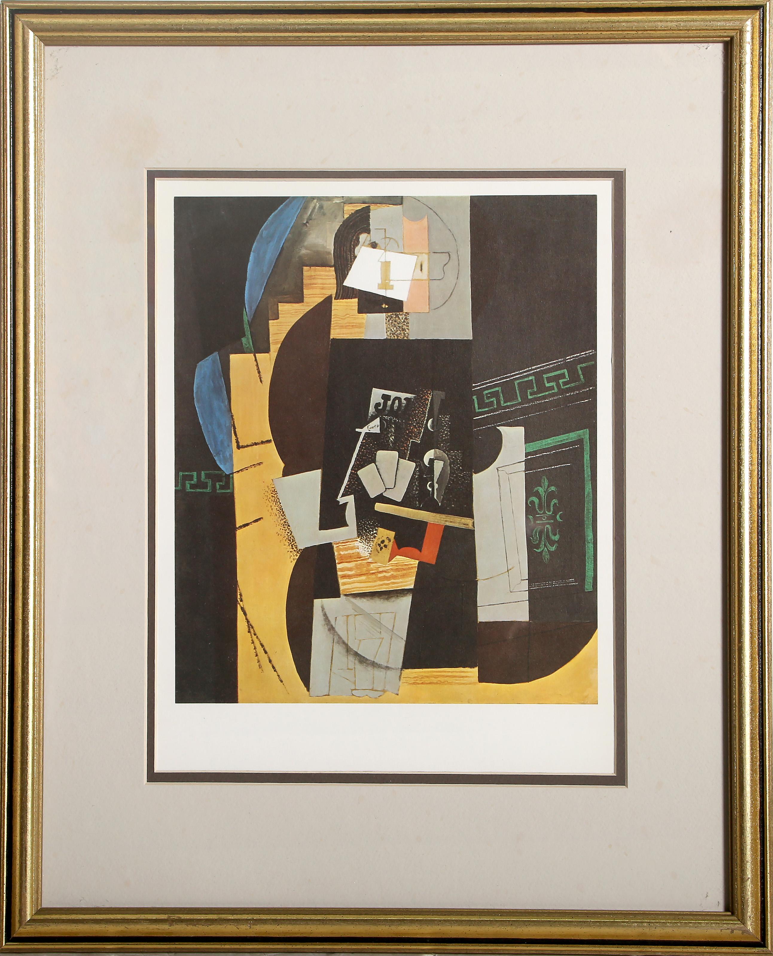 Card Player, Cubist Offset Lithograph after Pablo Picasso