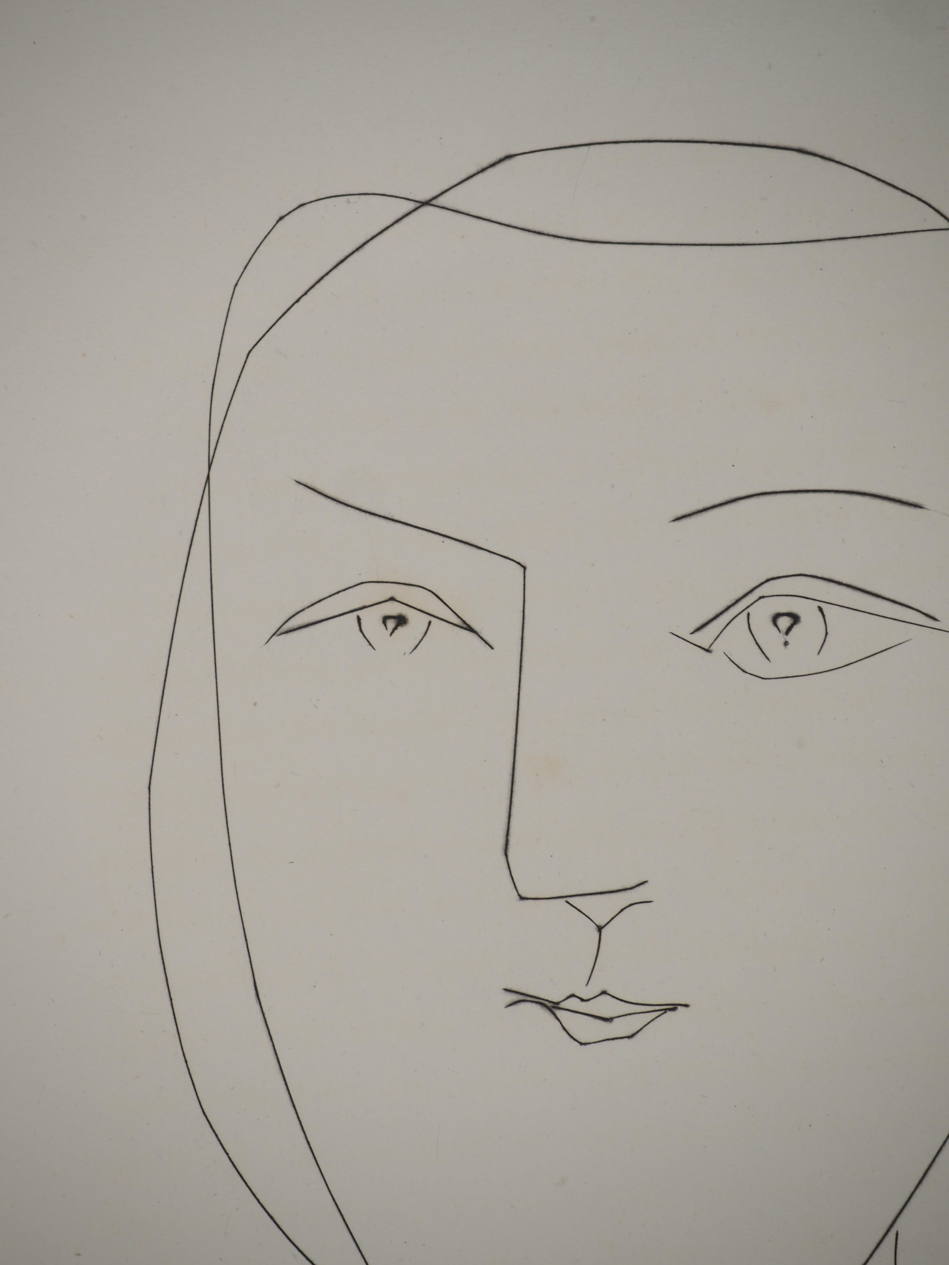 Carmen, der Blick eines jungen Mädchens - Original-Radierung (Cramer #52) (Moderne), Print, von Pablo Picasso
