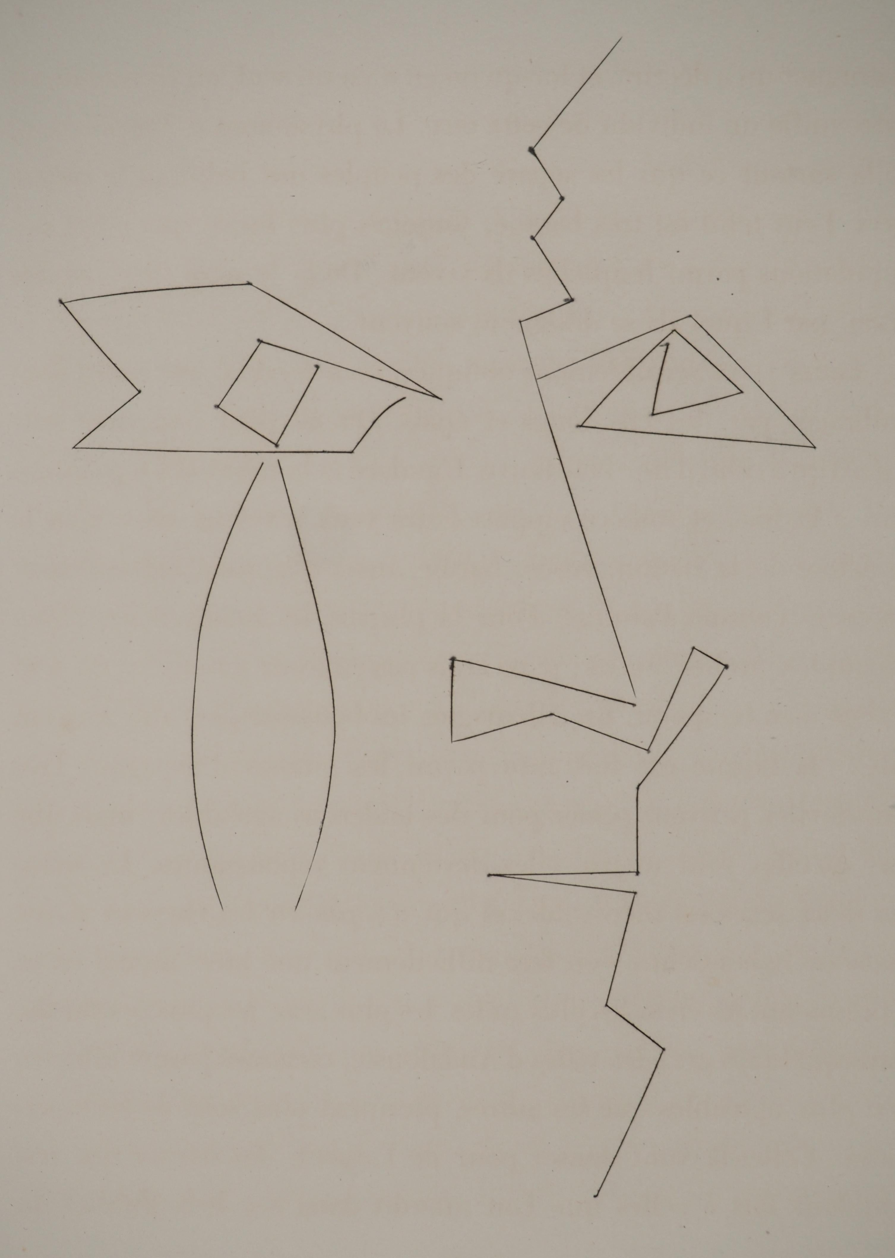 Carmen, Cubist Face - Original Etching (Cramer #52) - Gray Portrait Print by Pablo Picasso