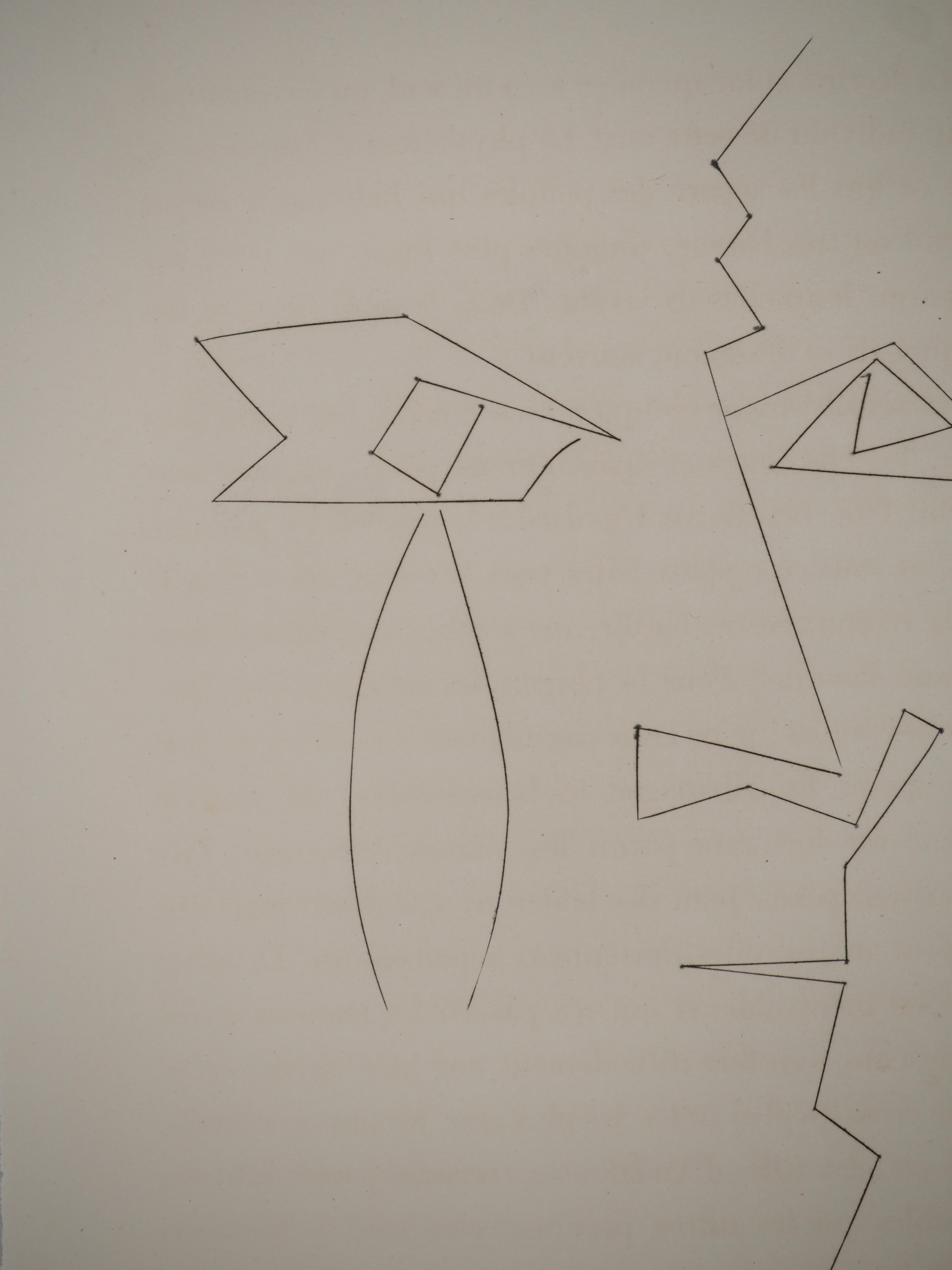 Carmen, Cubist Face - Original Etching (Cramer #52) For Sale 1