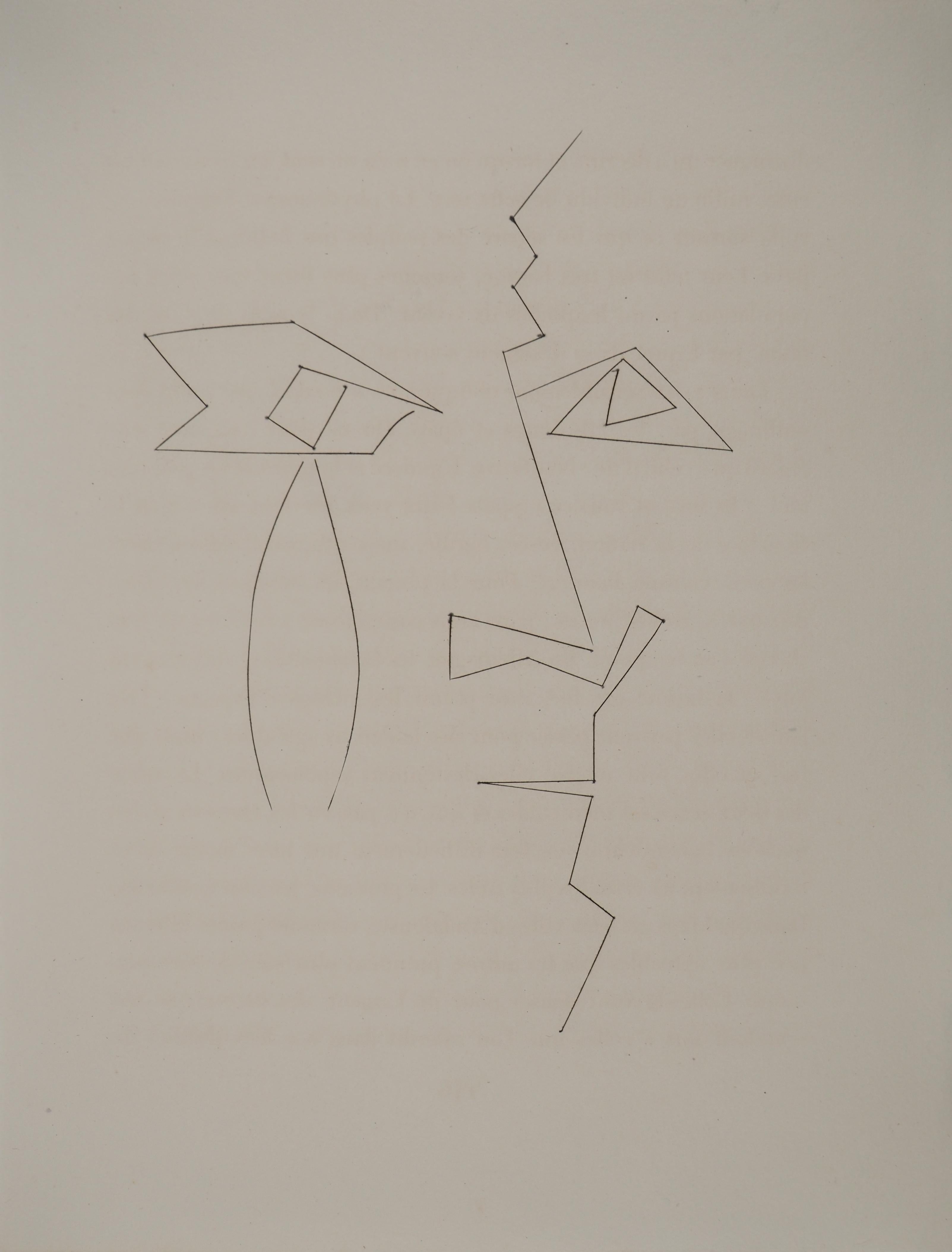 Pablo Picasso Portrait Print - Carmen, Cubist Face - Original Etching (Cramer #52)