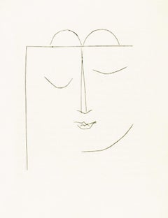 Carmen Half-Square Head of a Woman with Closed Eyes and Full Lips (Plate XXVII)
