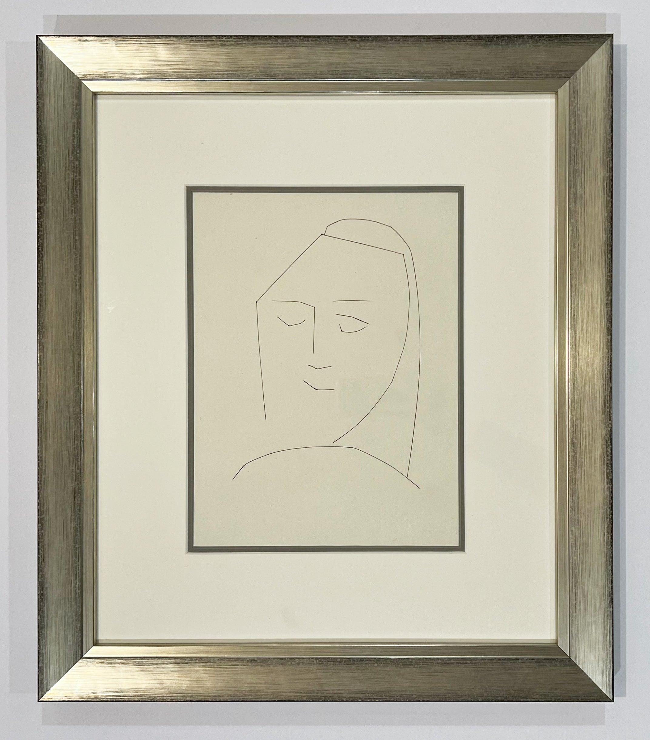 Carmen Tête de femme aux yeux fermés (planche XXII) - Print de Pablo Picasso