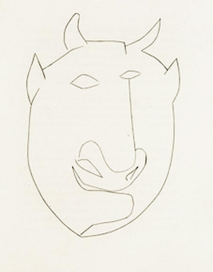 Pablo Picasso Portrait Print - Carmen Head of Satyr (Plate XXV)