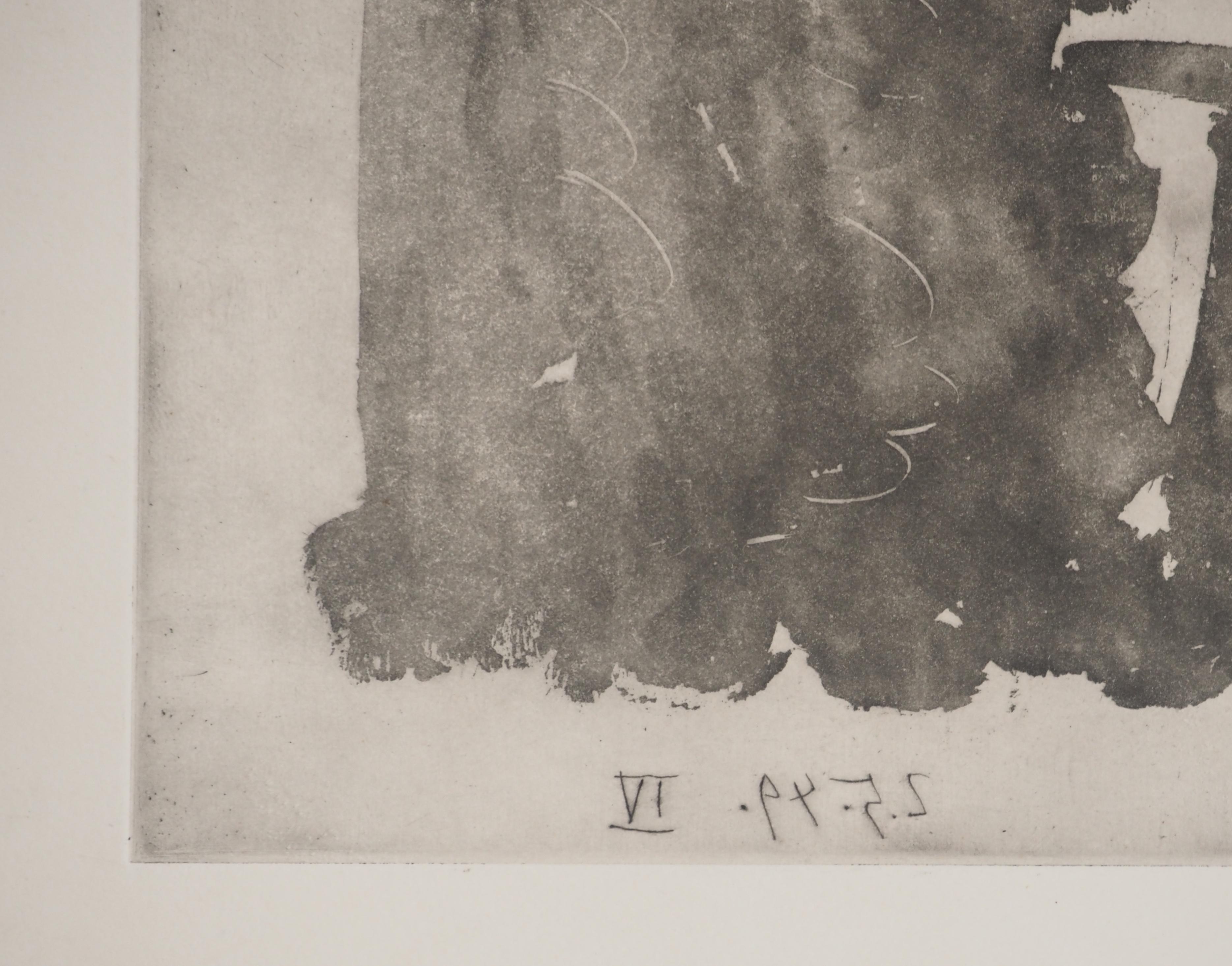 Carmen in Profile - Original Etching #Picasso estate collection (Bloch #572) - Modern Print by Pablo Picasso