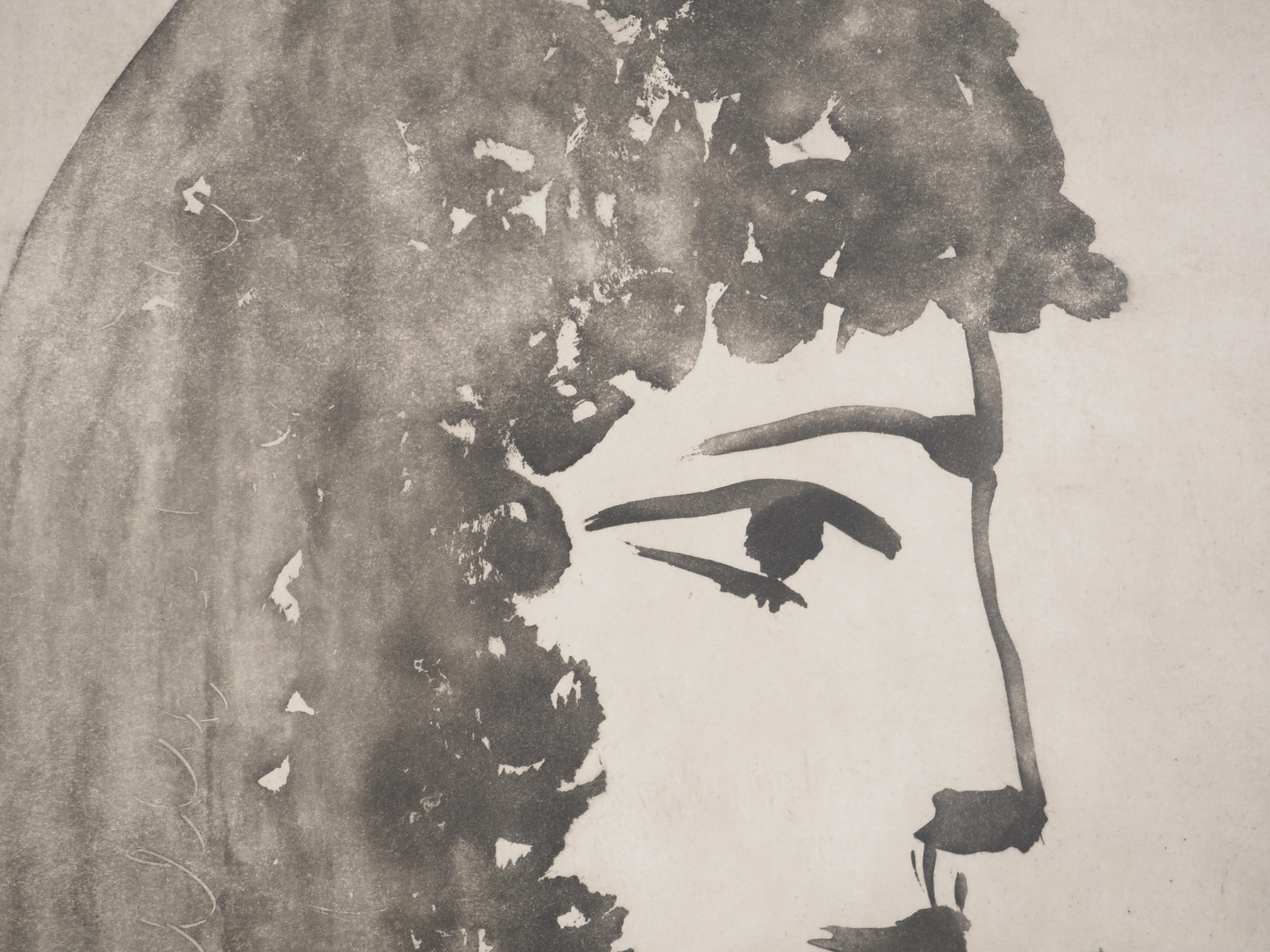 Carmen in Profile - Original Etching #Picasso estate collection (Bloch #572) For Sale 1