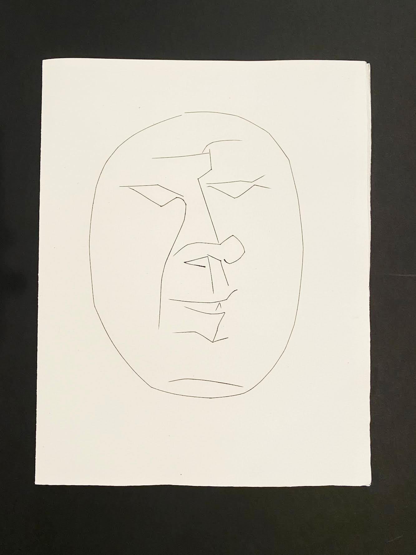Carmen, Oval Head of a Man Looking Left (Plate XXIV) - Print by Pablo Picasso