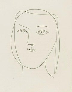 Ovaler Kopf einer Frau mit durchbrochenen Augen (Teller XXI), von Carmen