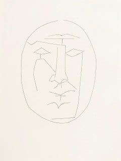 Vintage Oval Head of Man Looking Straight (Plate XXIII), from Carmen
